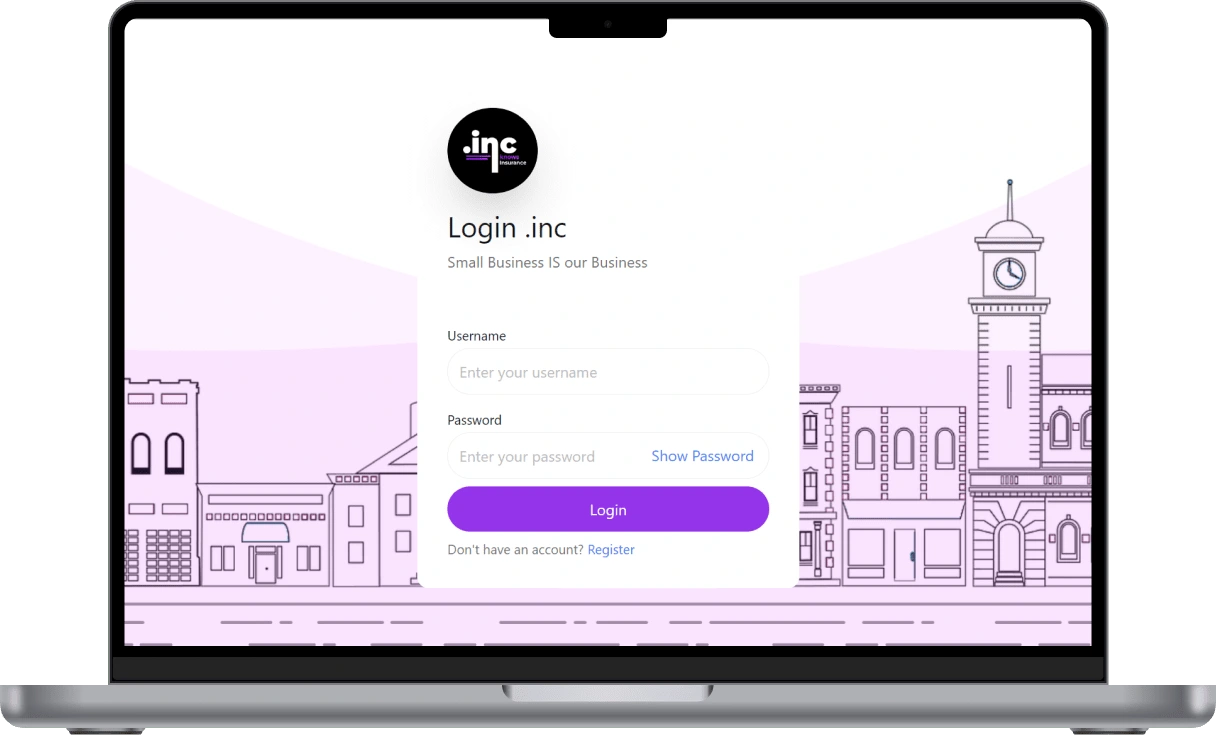 INC Software Login Page