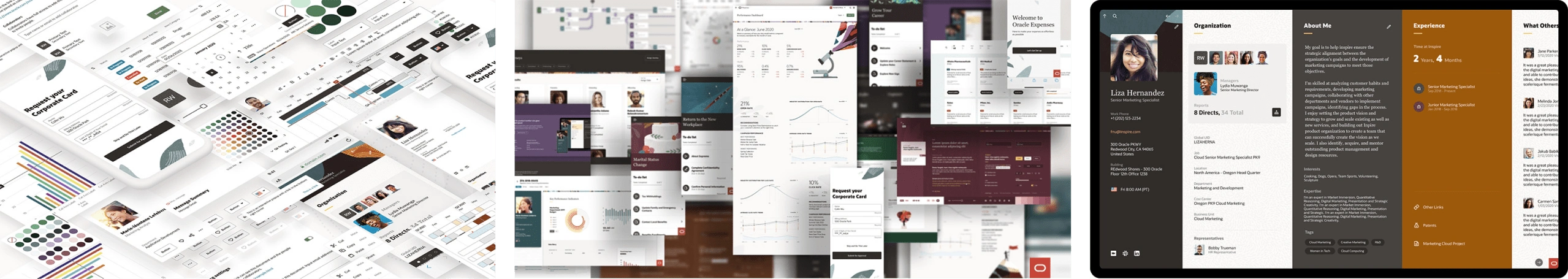 A spread of the award winning Redwood design system for Oracle