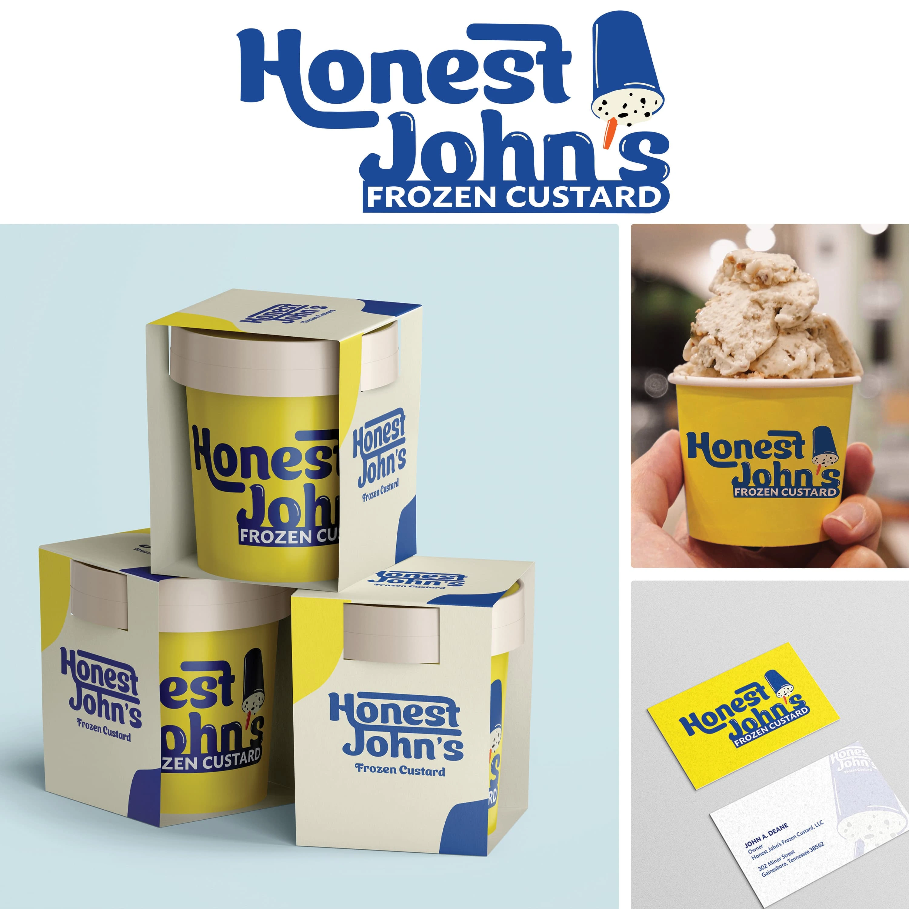 Logo and Business card I made for a Frozen Custard Business 