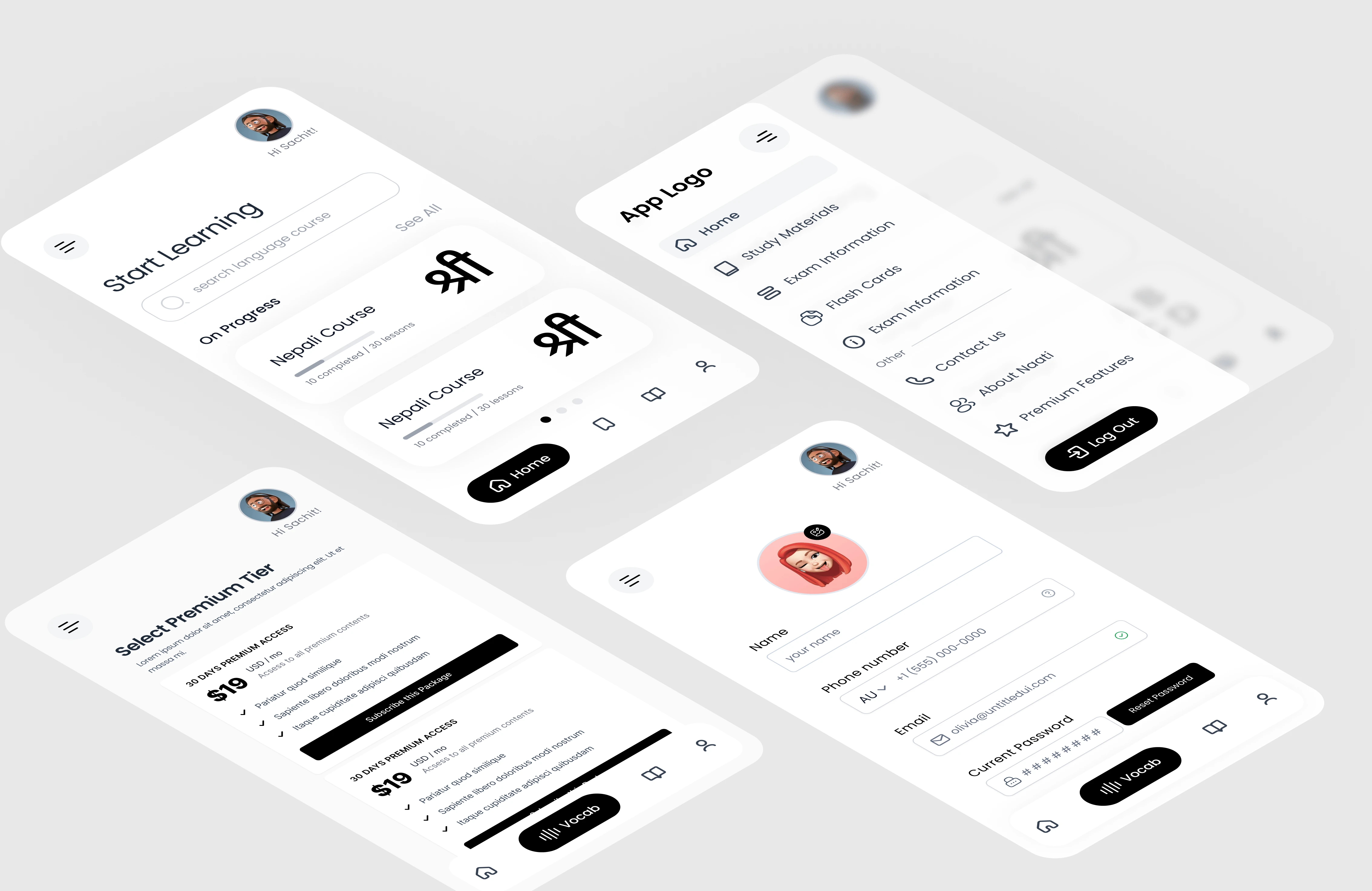 Language Learning UI UX App