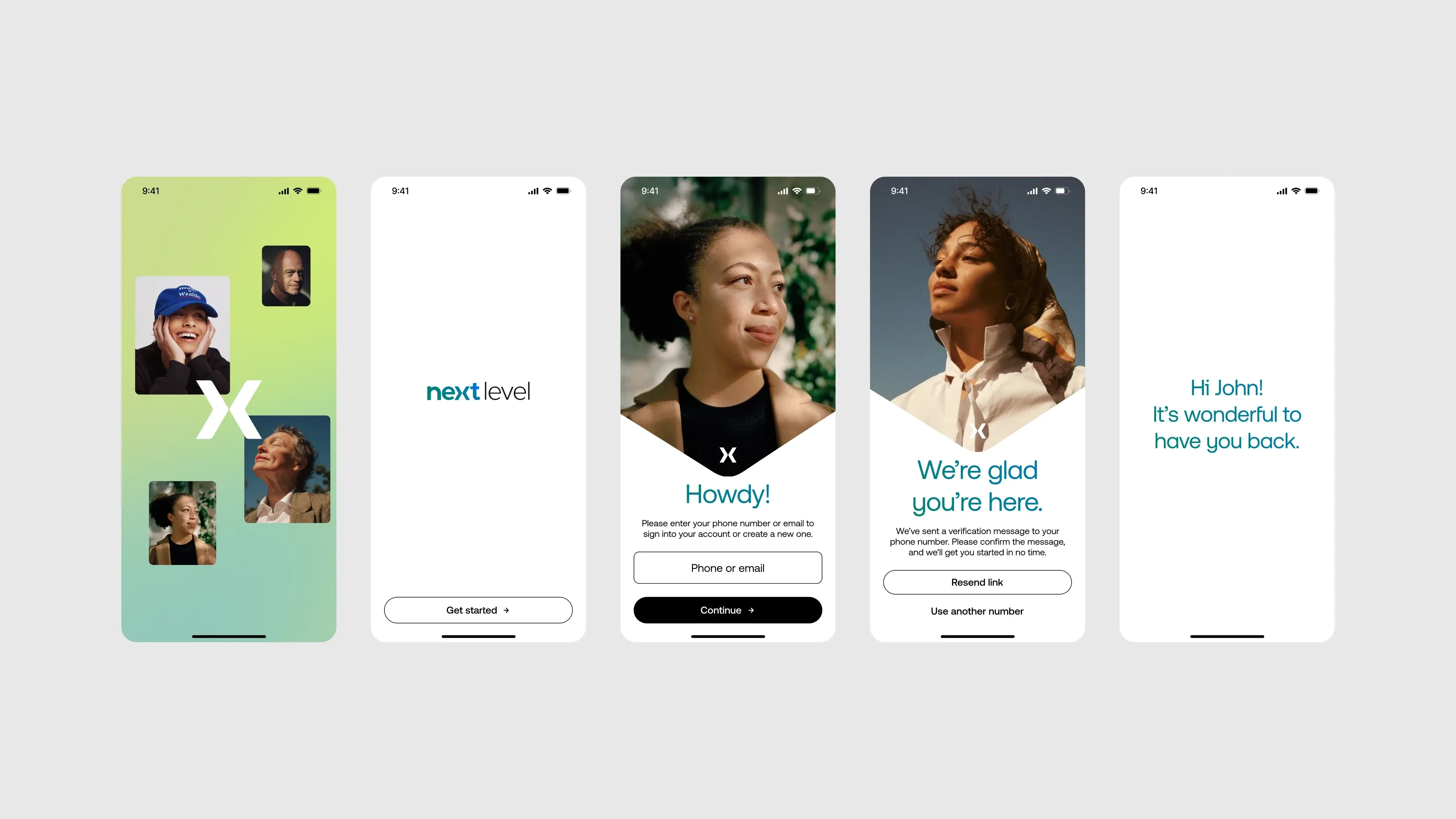 Mobile app onboarding screens