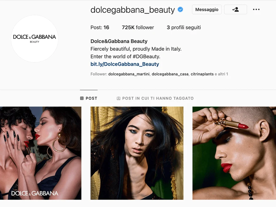 DG Beauty IG profile - Launched on Nov 22