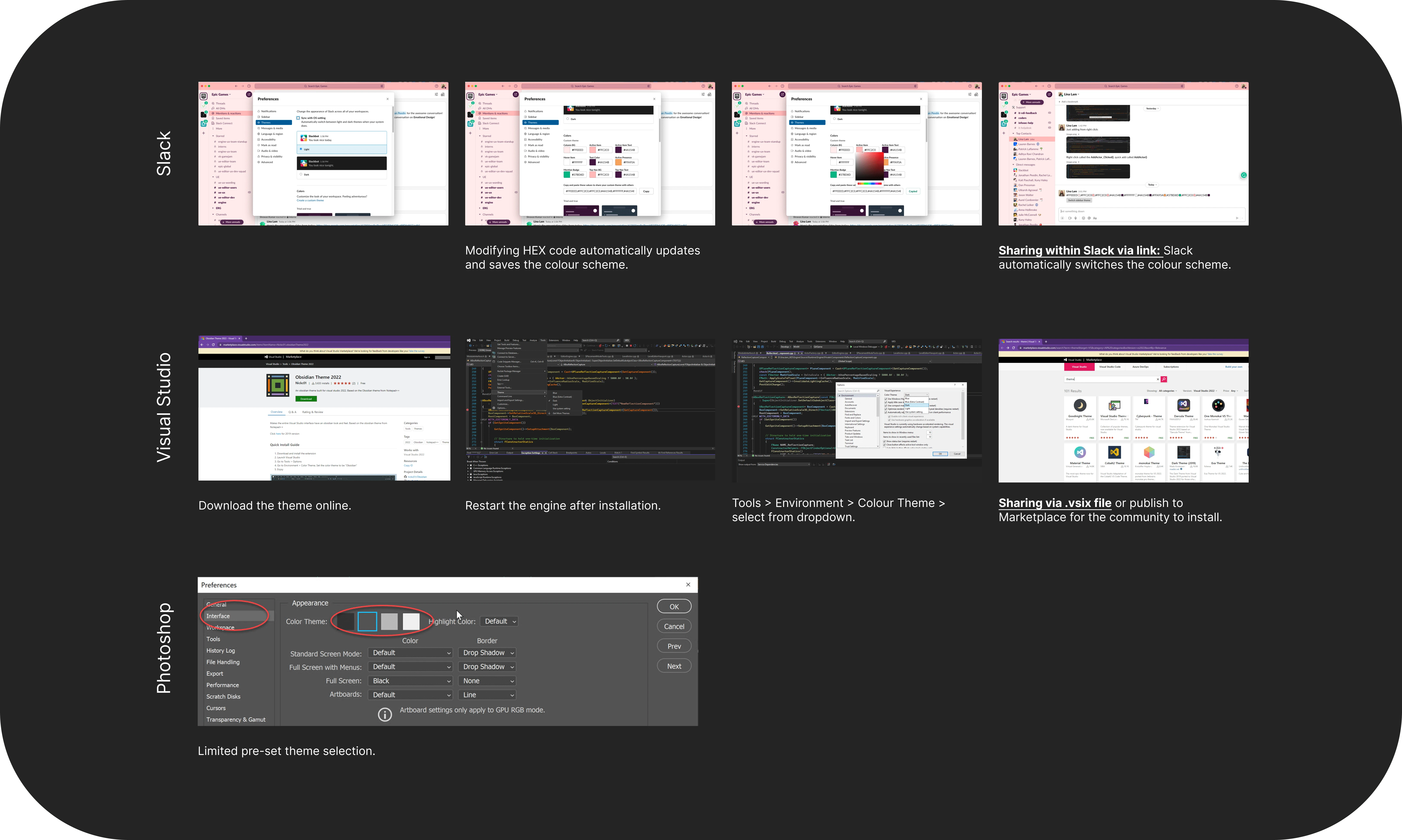 Outside-in Research: Slack, Visual Studio, Photoshop