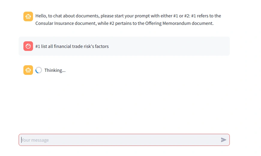 The RAG-chatbot is thinking 