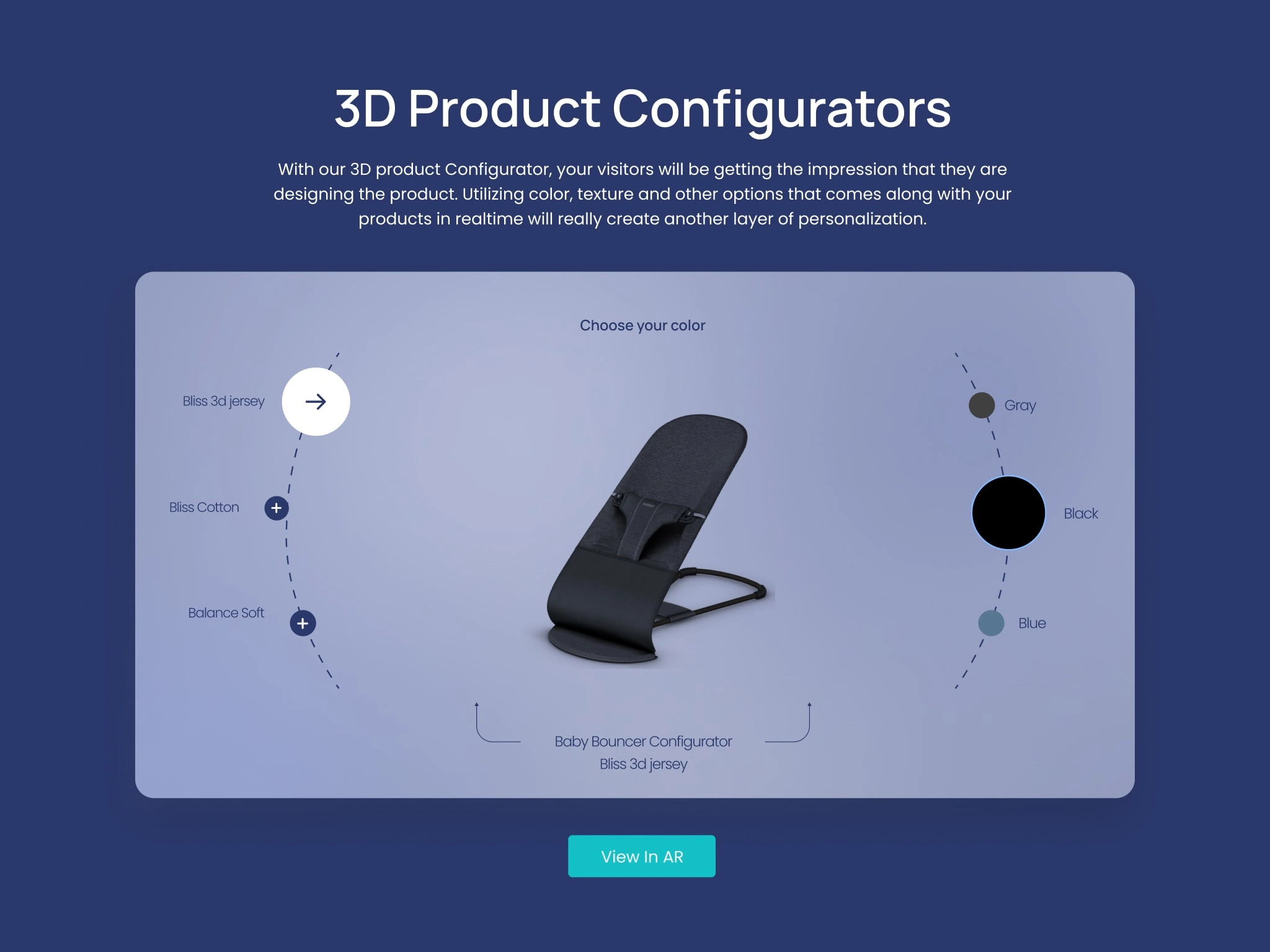 Interactive AR product configuration for e-commerce