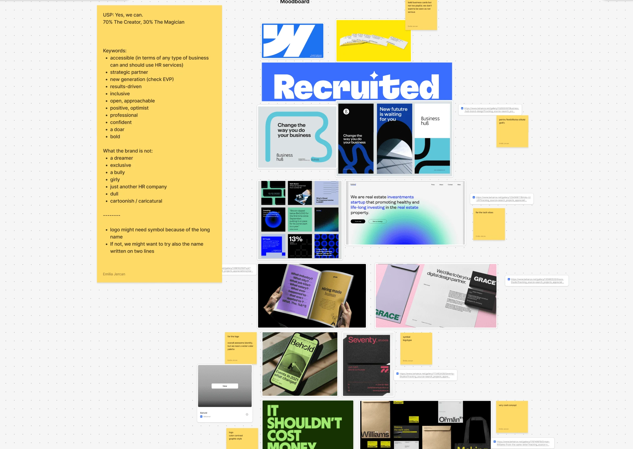 Visual identity moodboard & directions