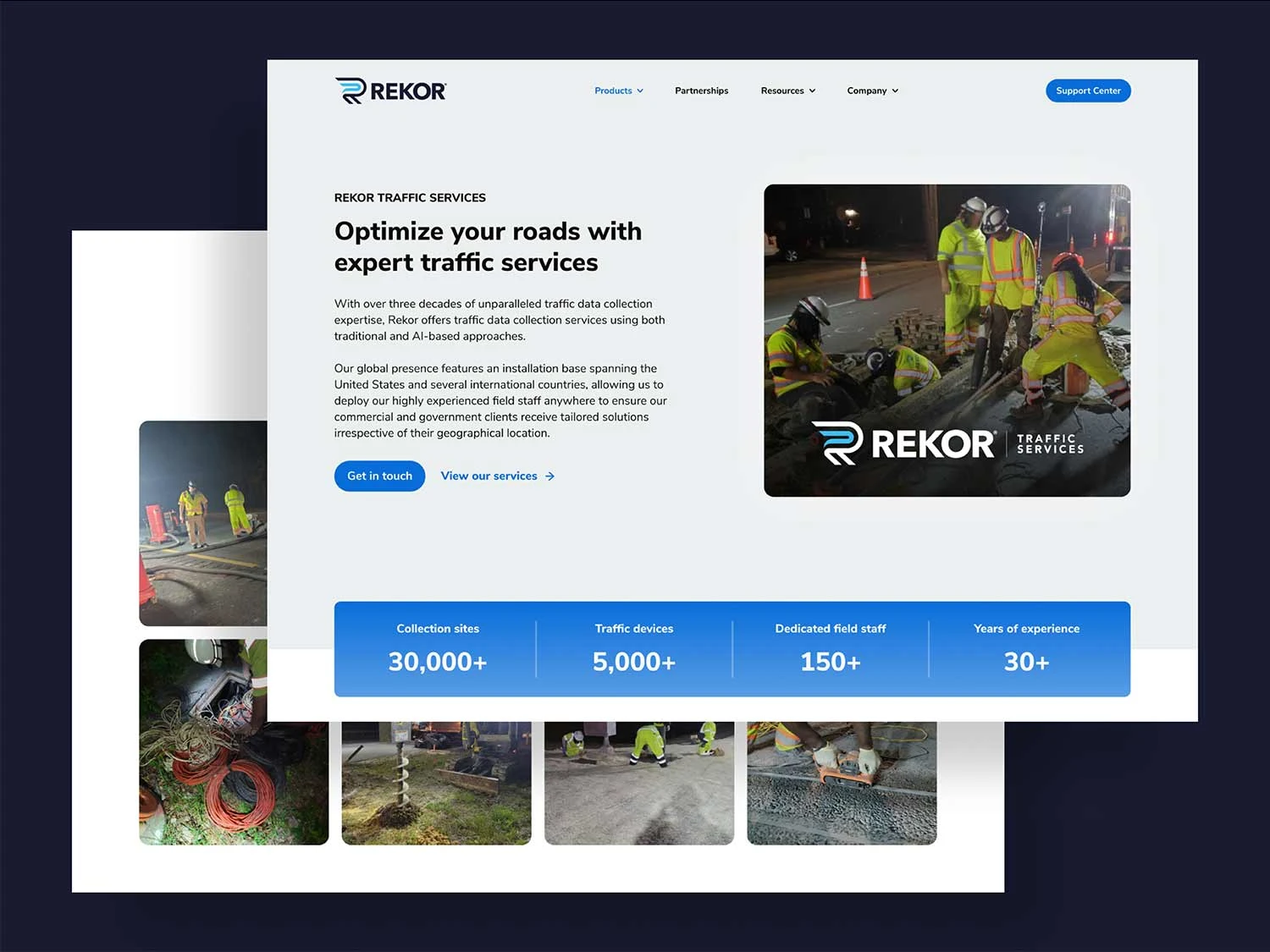 Rekor Traffic Services page on the rekor.ai website