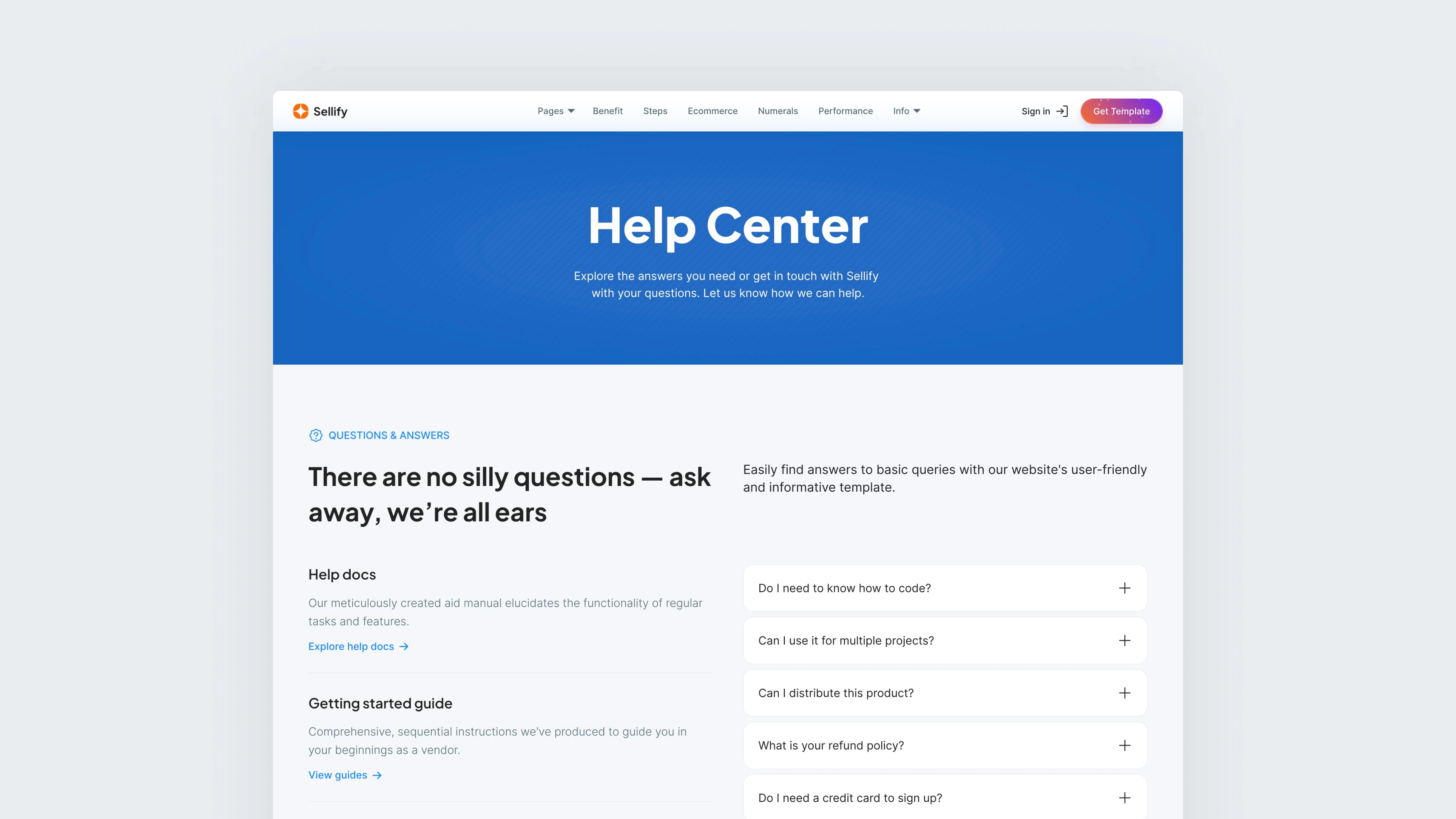 Help Center Page