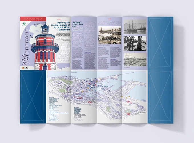 The full front design of the V&A Waterfront brochure