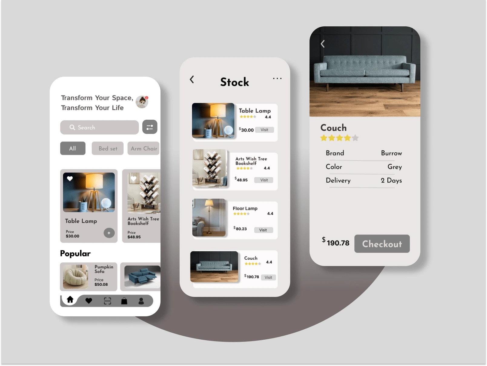 Modern Furniture UI Design 