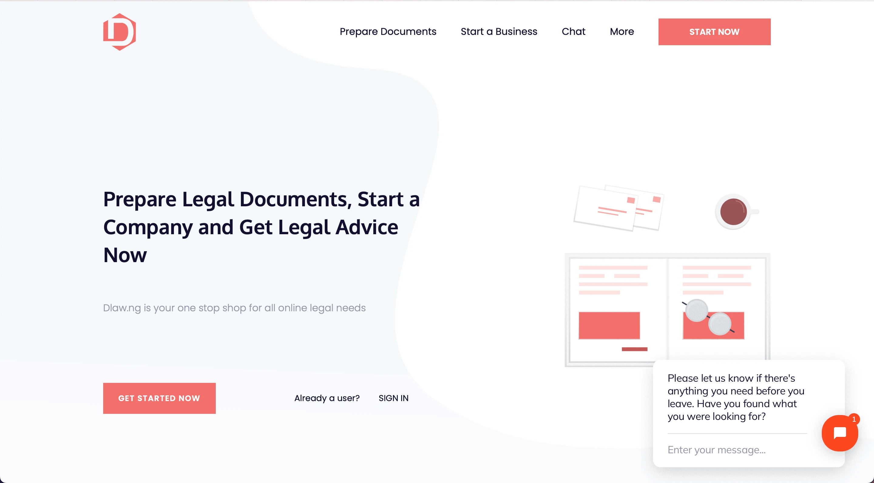 dlaw.ng landing page