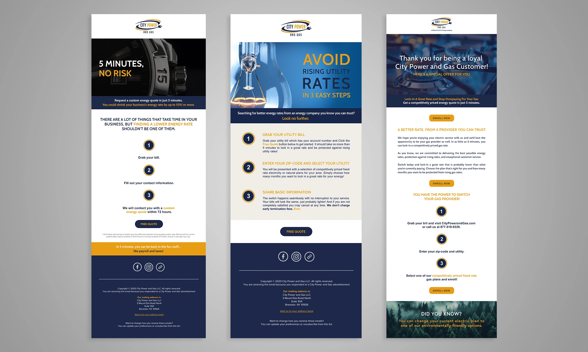 Email marketing designs.