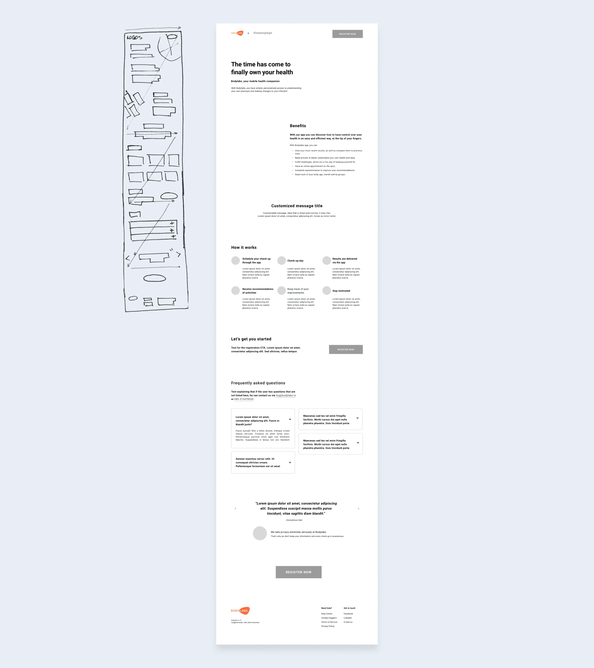 Chosen wireframe and page structure