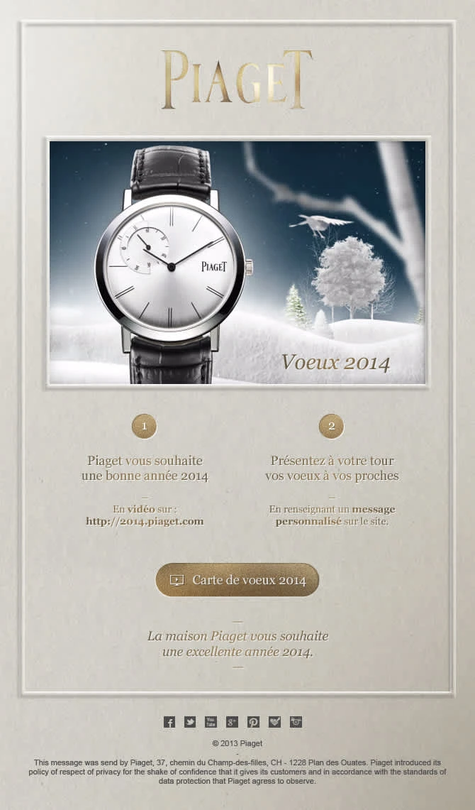 Piaget - Best wishes newsletter