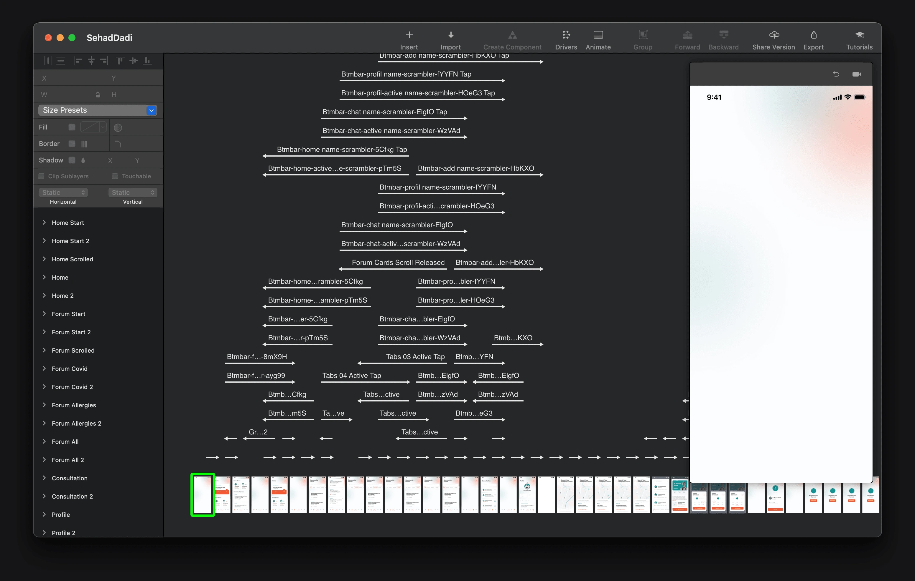 Principle workspace (look at all those screens and interaction, fyuh!)