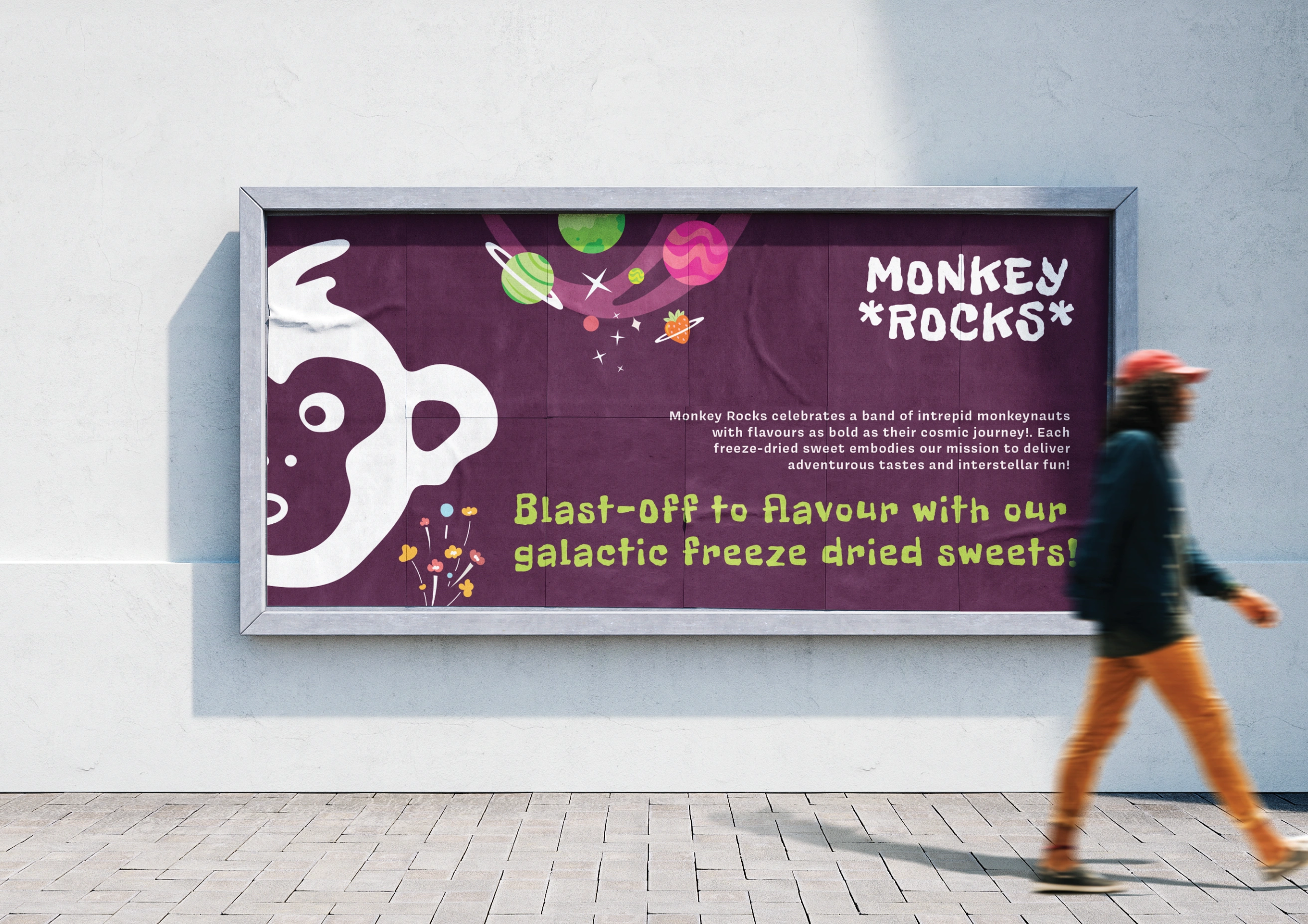 Brand Naming, Logo & Brand Identity - Branded 3D Signage Mockup, retail confectionary startup brand