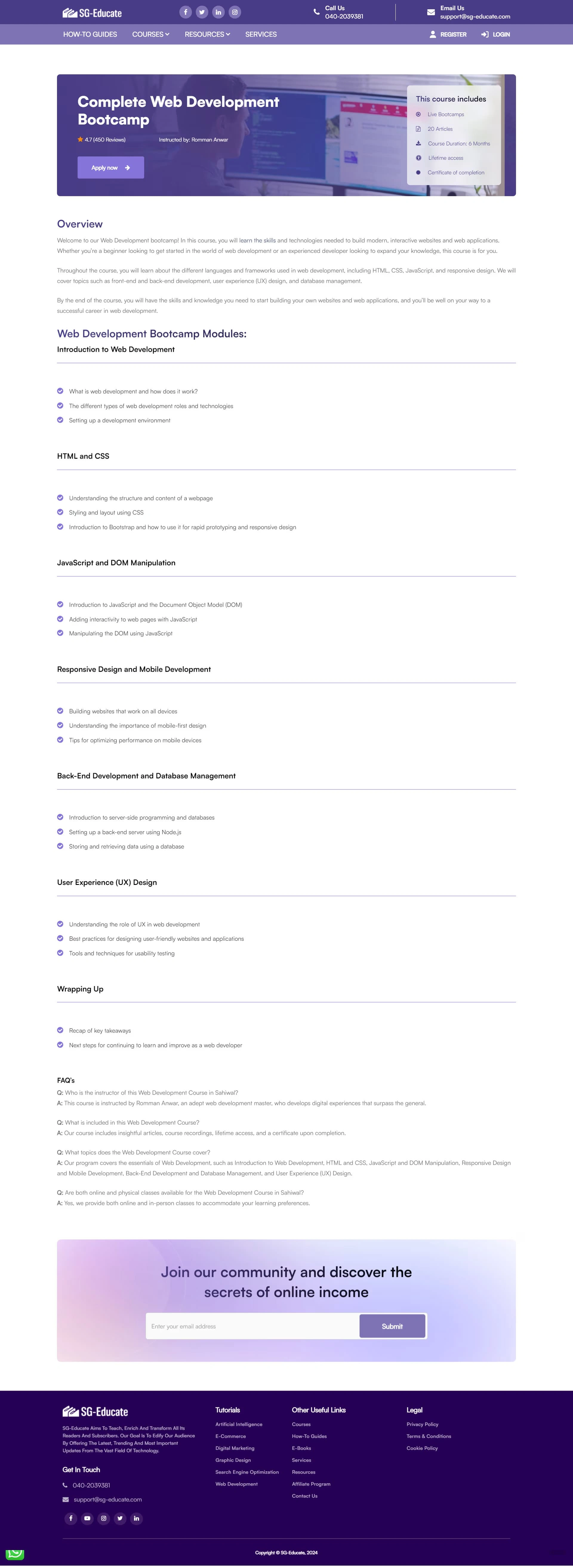 Course Page