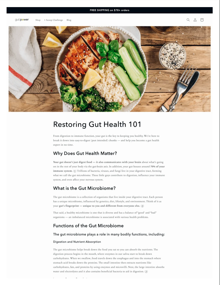 A blog for GutPower Drinks on how to restore gut health to increase customer loyalty and to establish the brand as a leader in their industry.