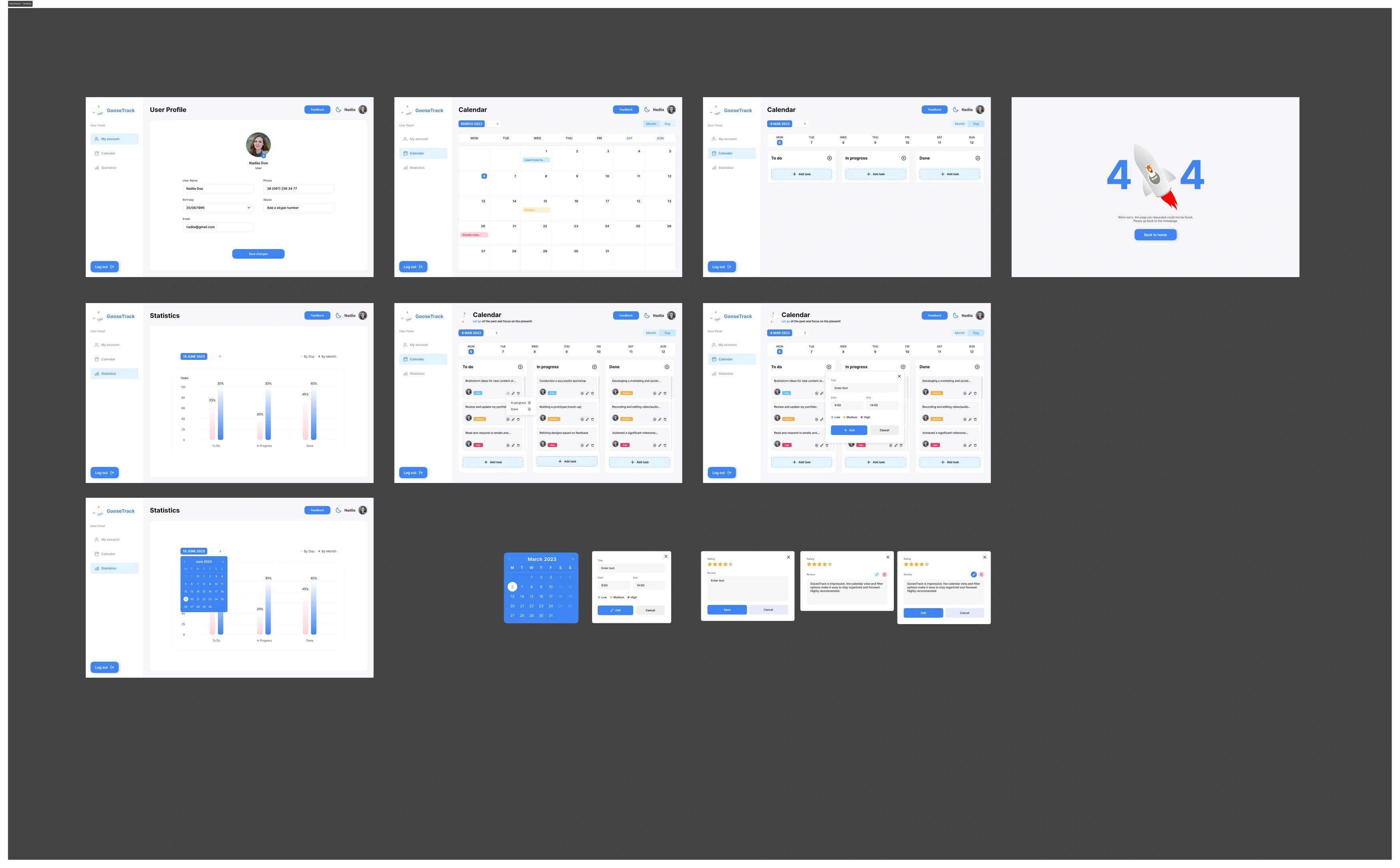 Main Wireframes