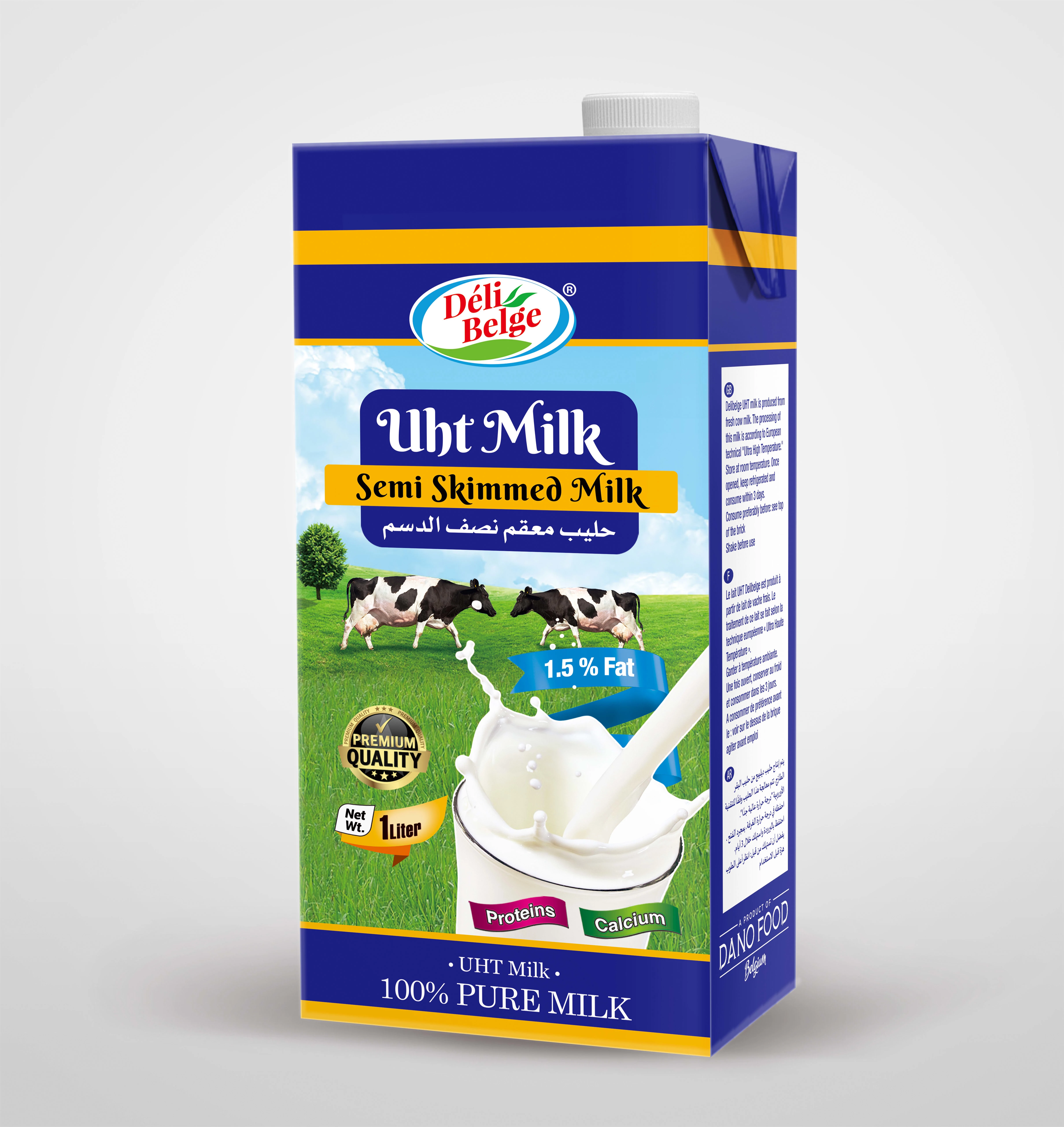 UHT Milk Semi-Skimmed 1 Litre Packaging