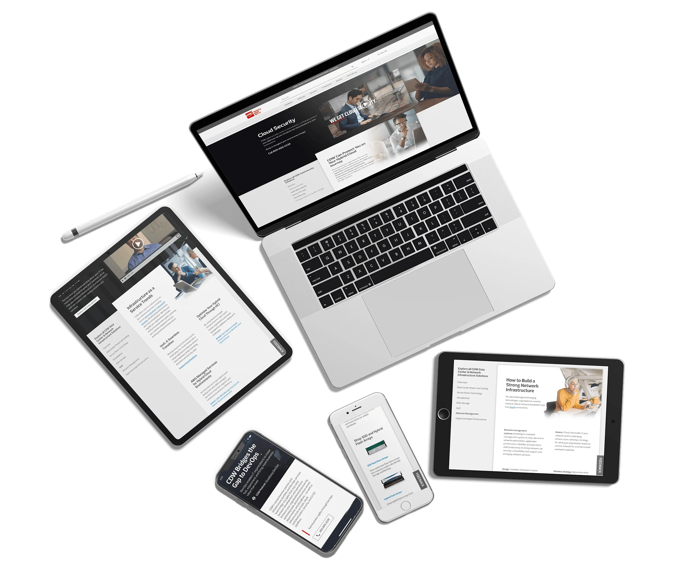 Solution hub site displayed on different devices.