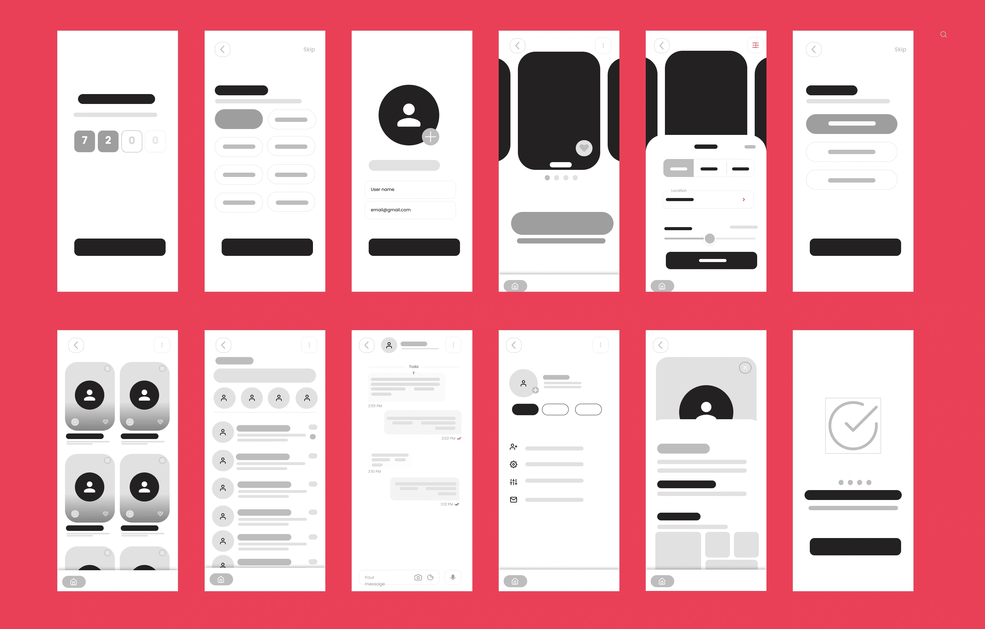 Mymatch wireframe