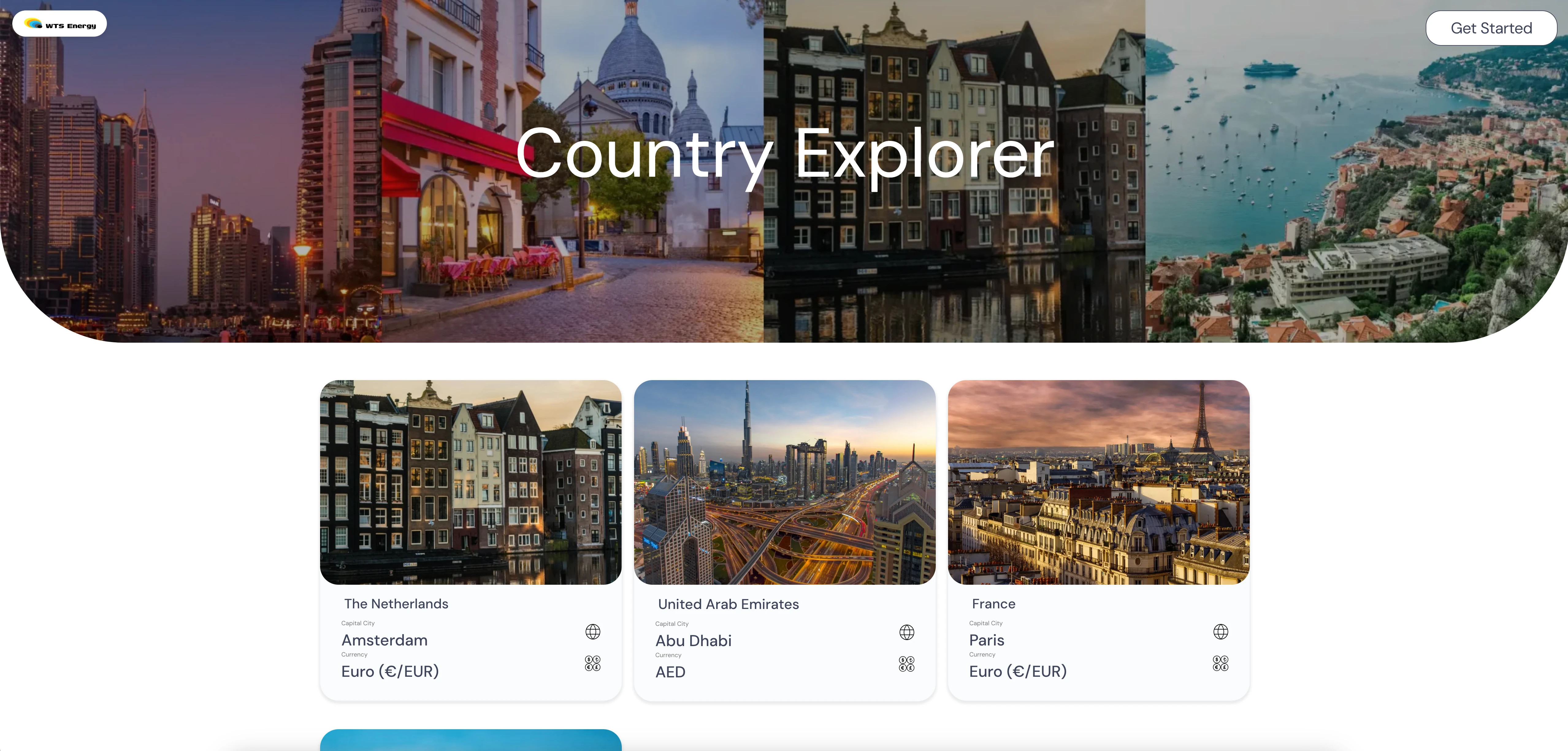 Country Explorer Page