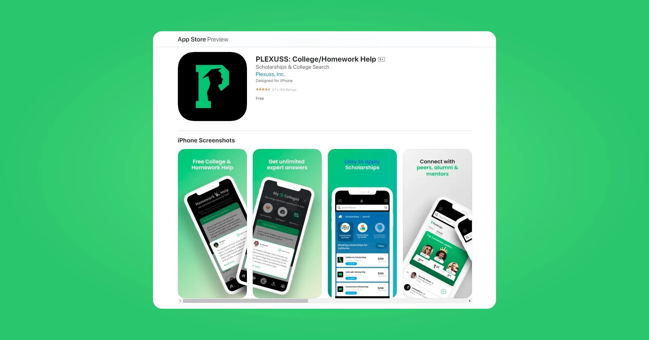 Plexuss in the Appstore (screens designed by me as well)