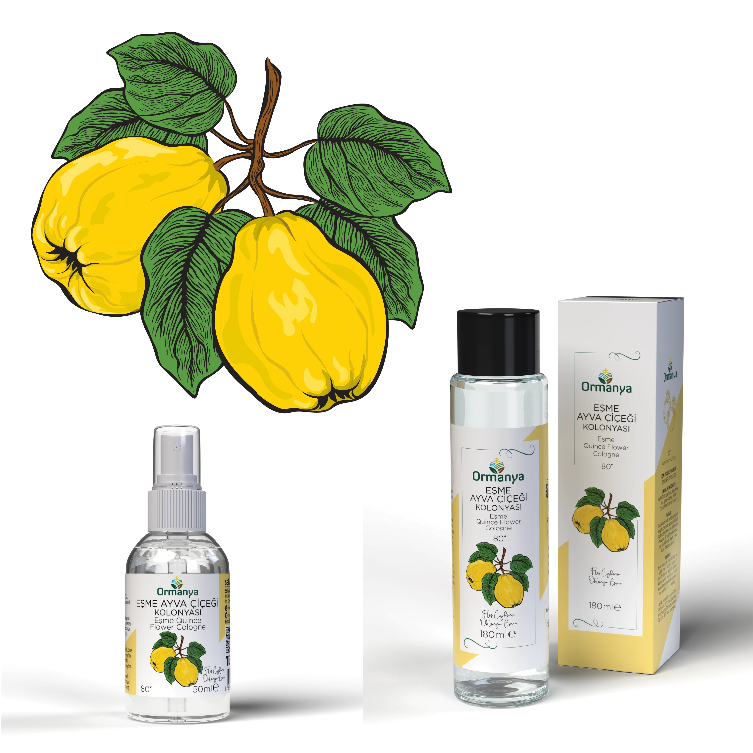 Illustration and Packaging & Label Designs for Quince Flower Cologne