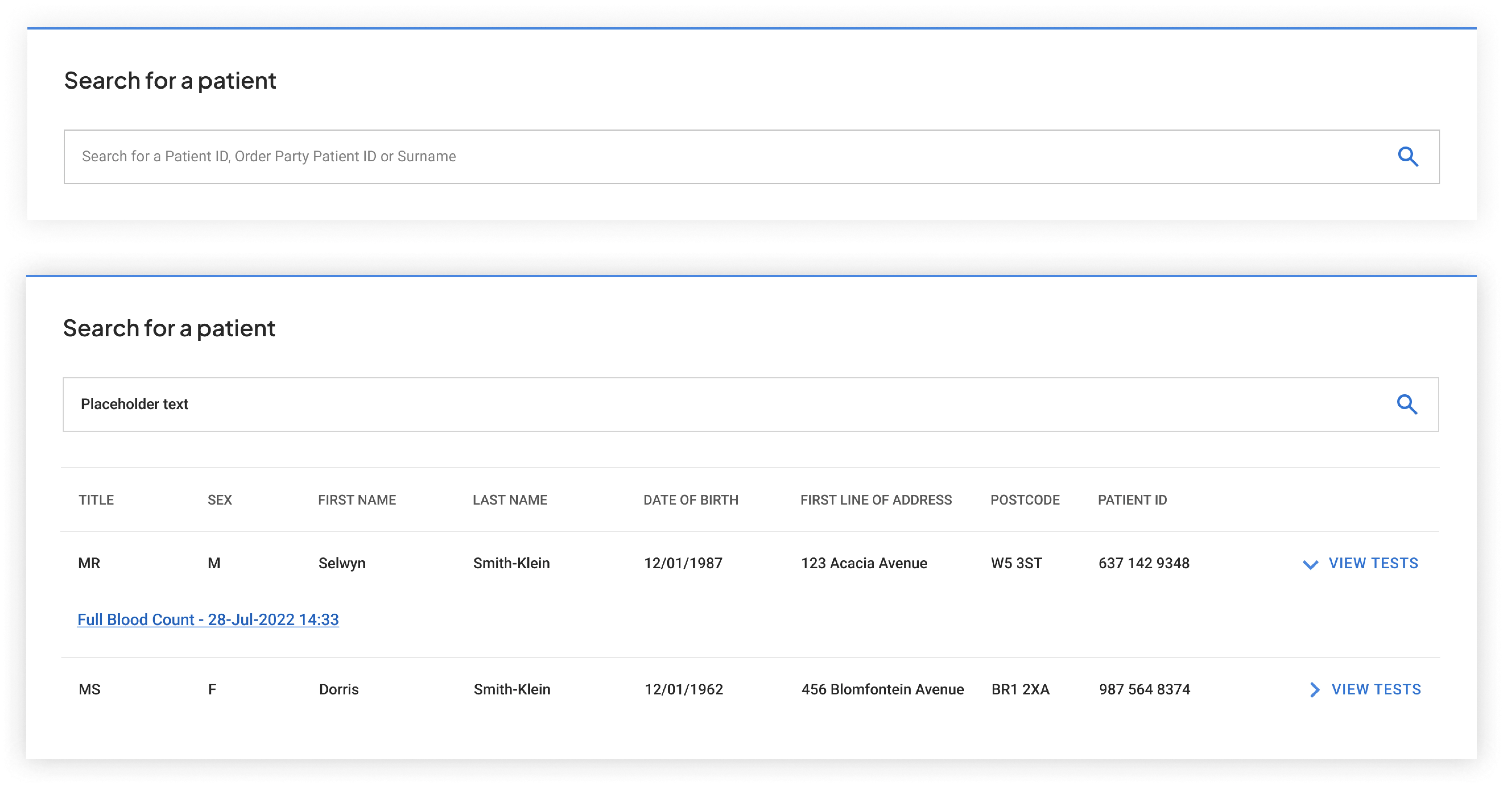 Searching for a patient module