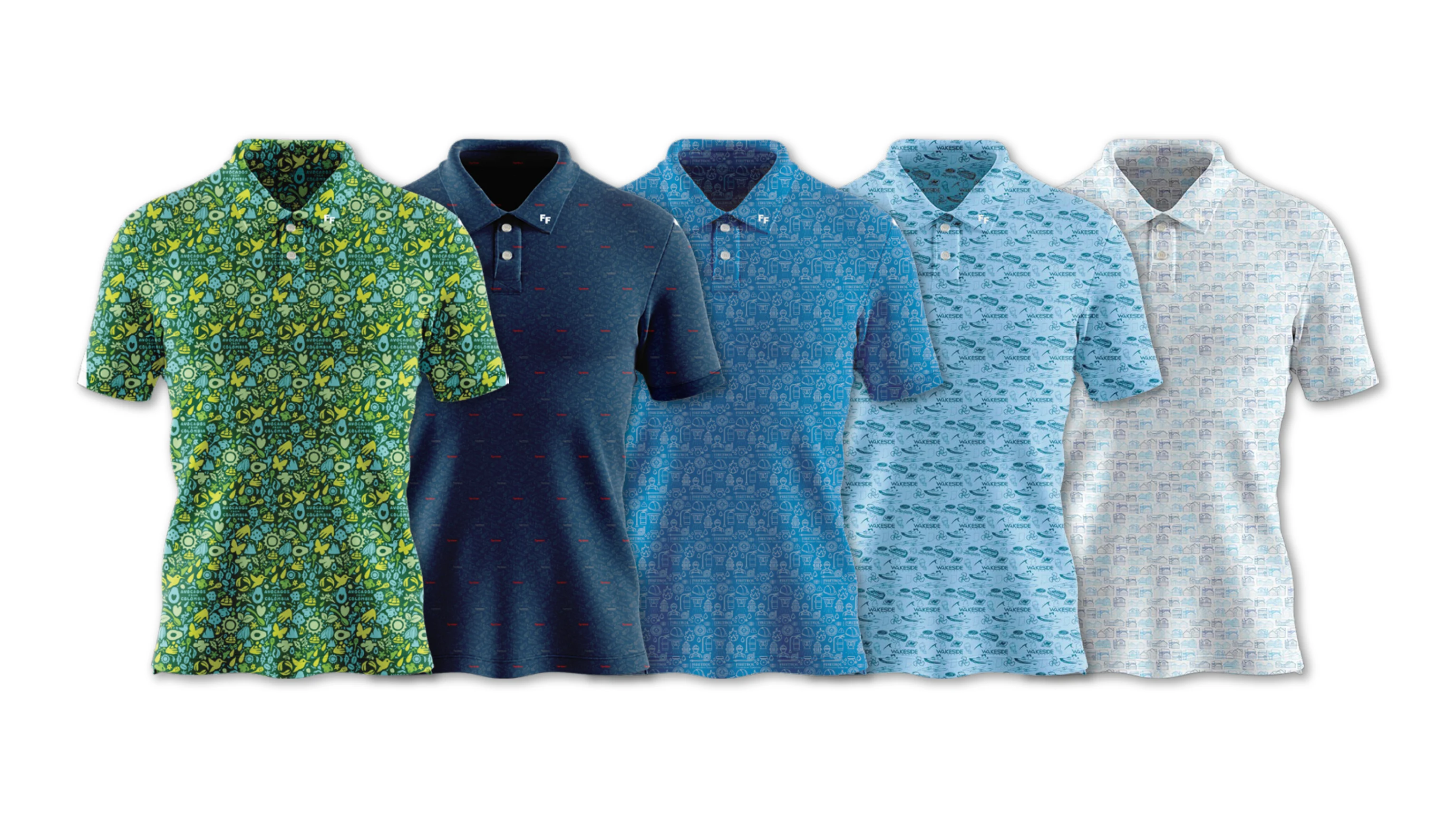 A selection of polo patterns created for Forged Fabrics