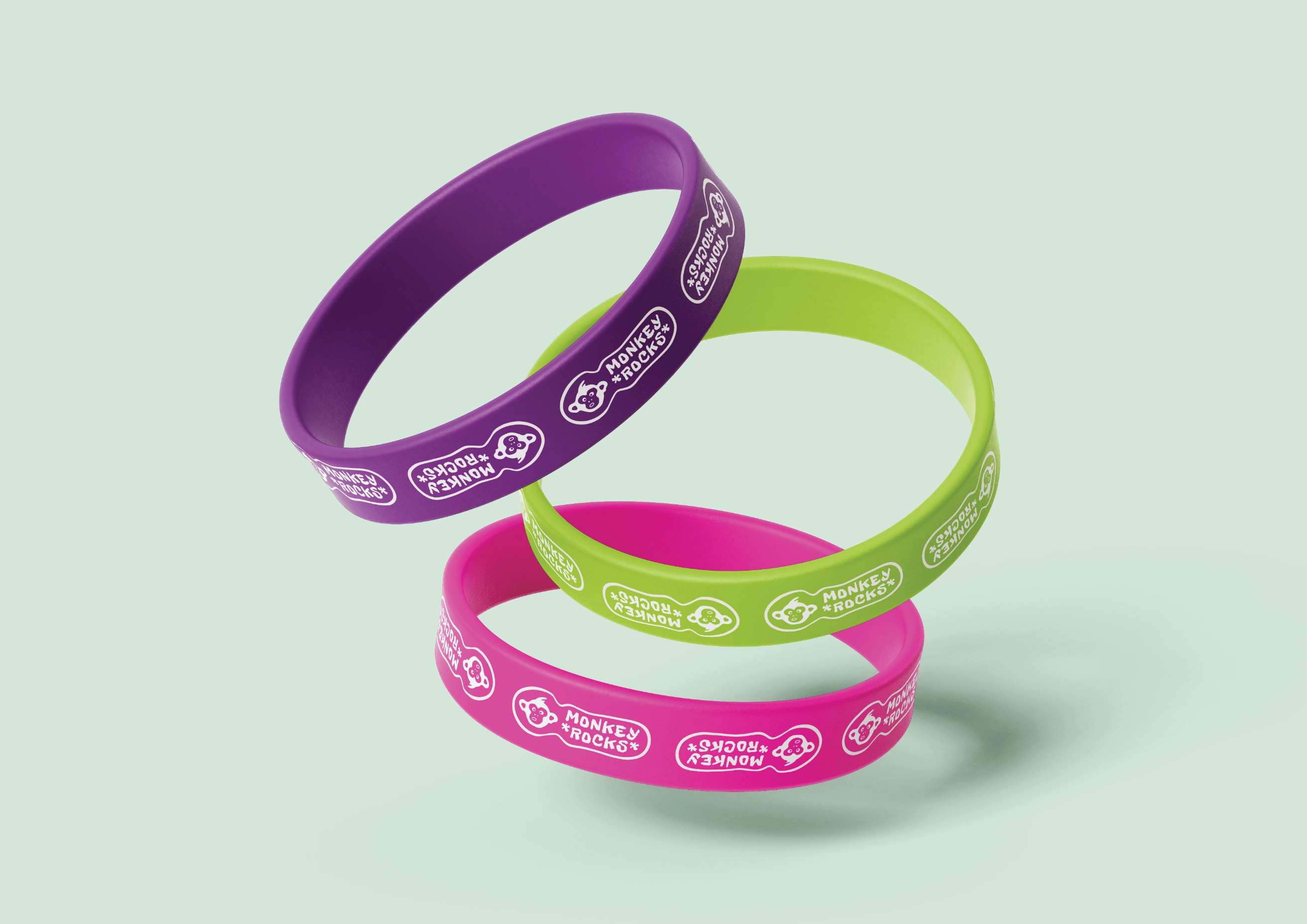 Brand Naming, Logo & Brand Identity - Branded 3D Wristband Mockup, retail confectionary startup brand