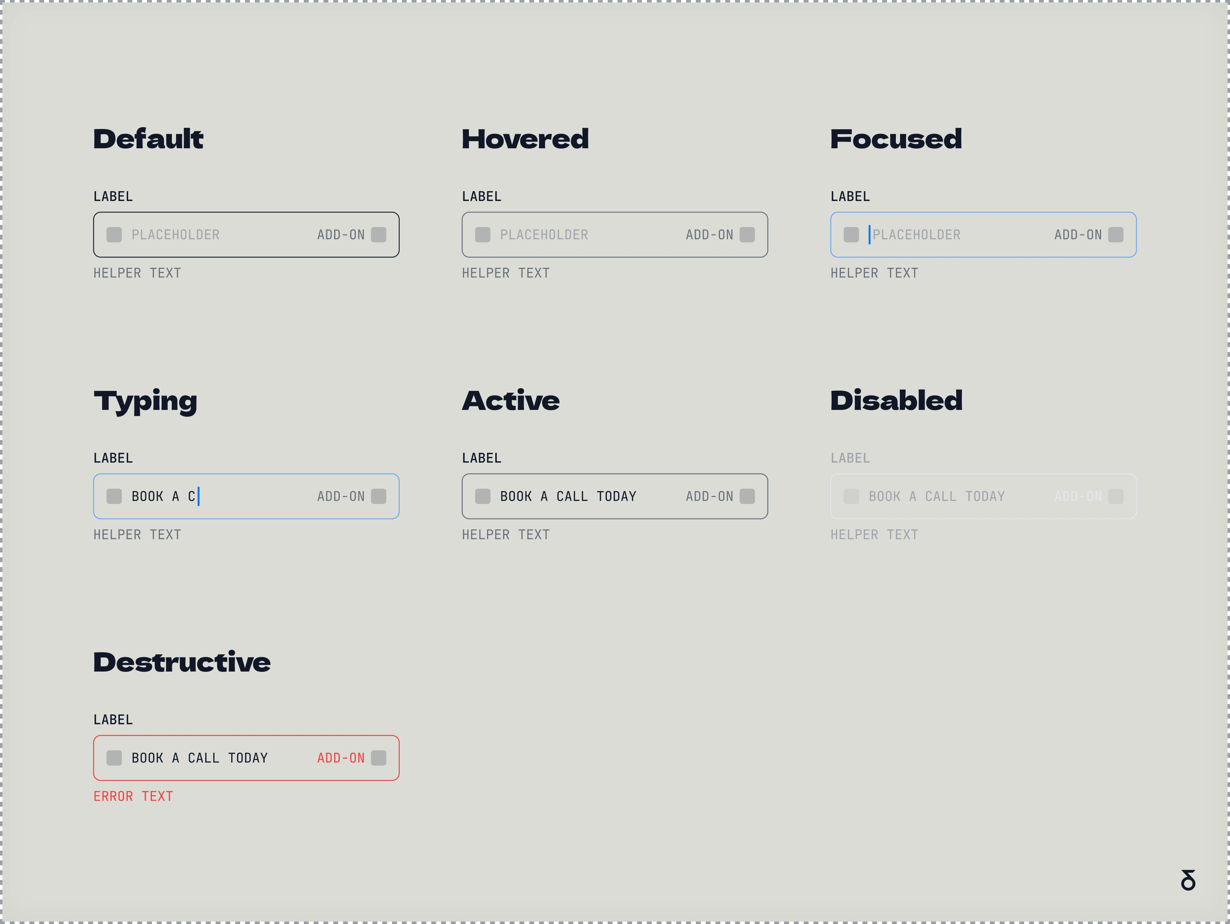 Input Fields with 7 different crucial 'states'