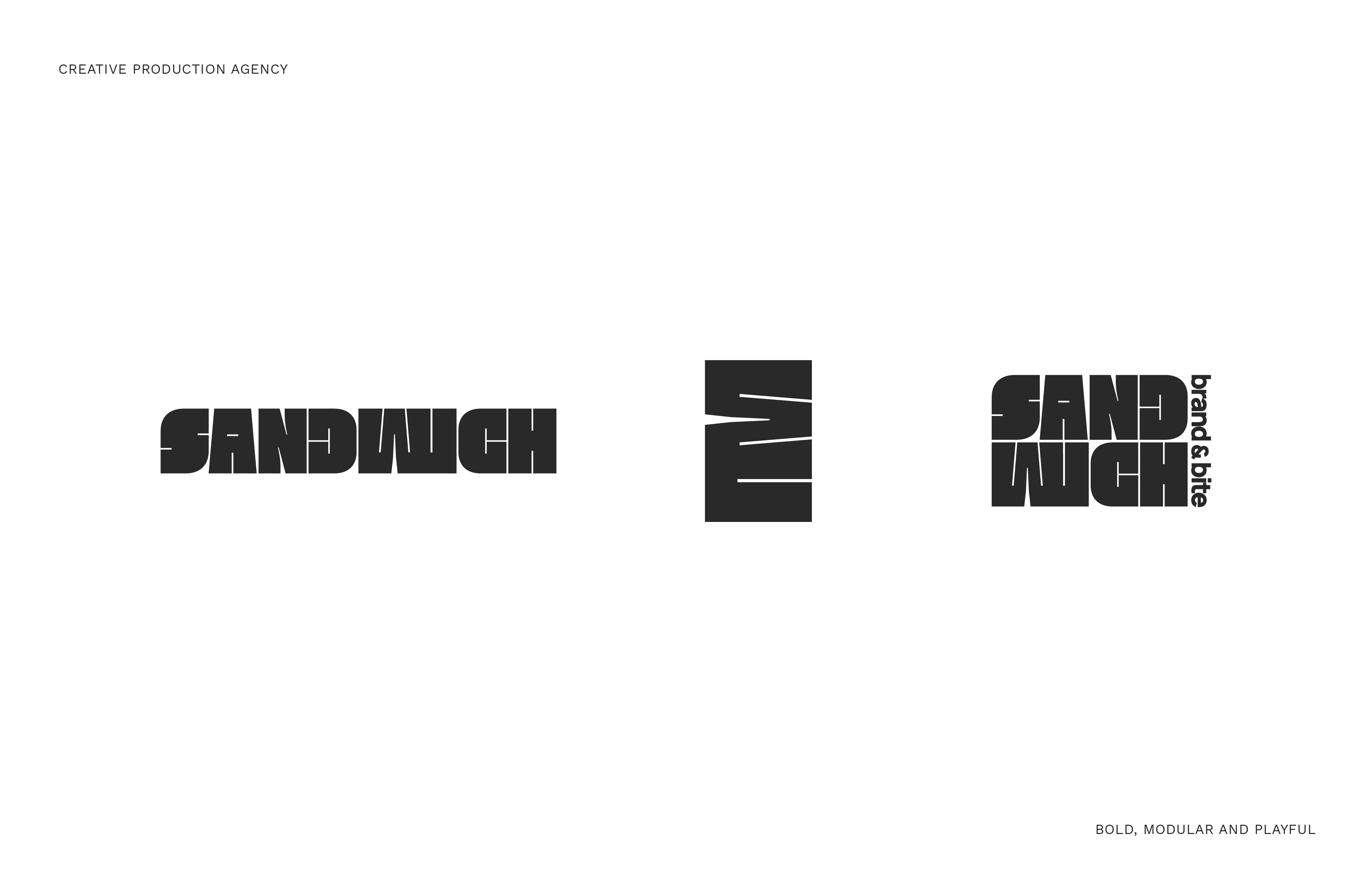 Bold, modular and playful logo for SANDWICH a creative agency