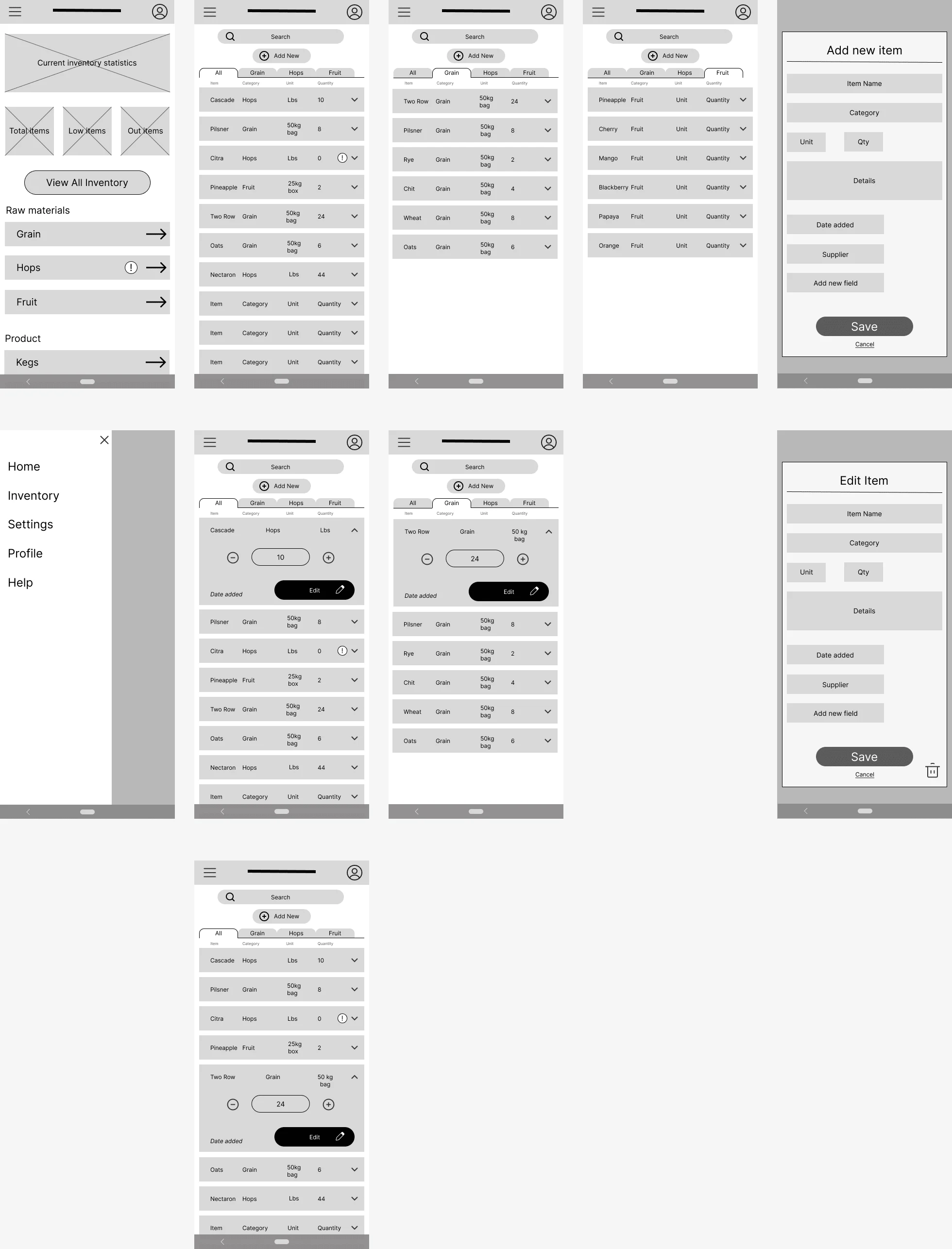 Early digital wireframes