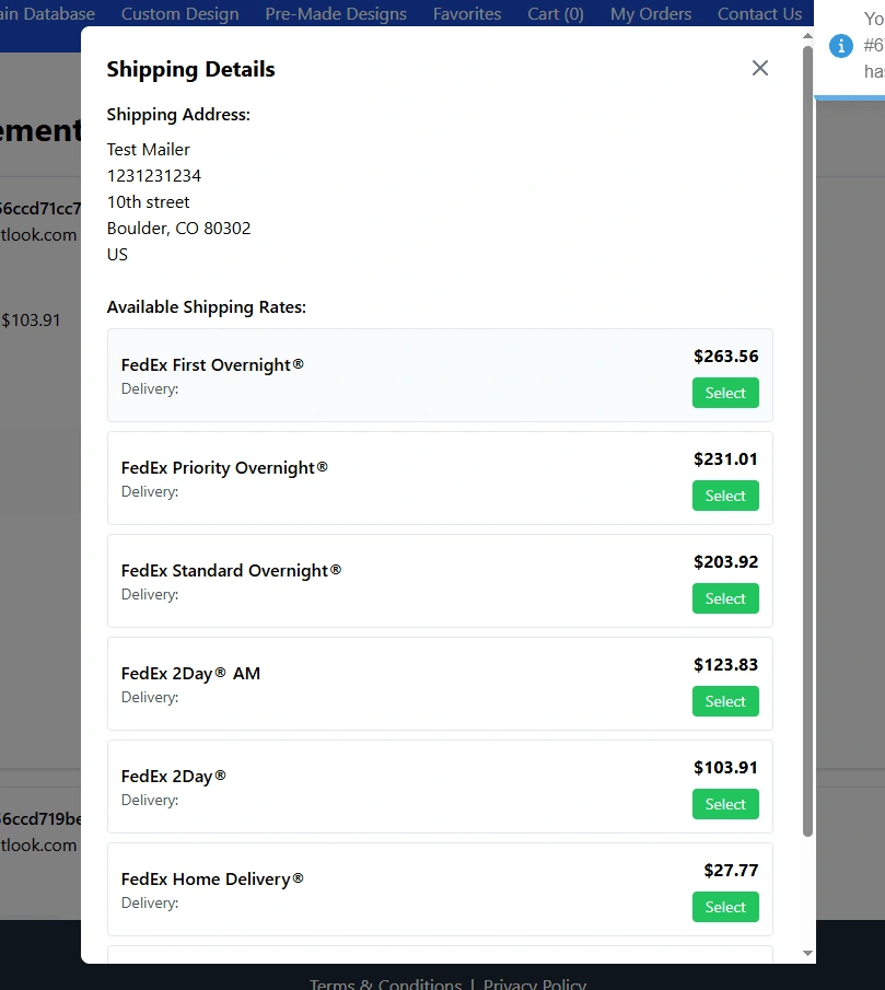 Manage shipping with FedEx API