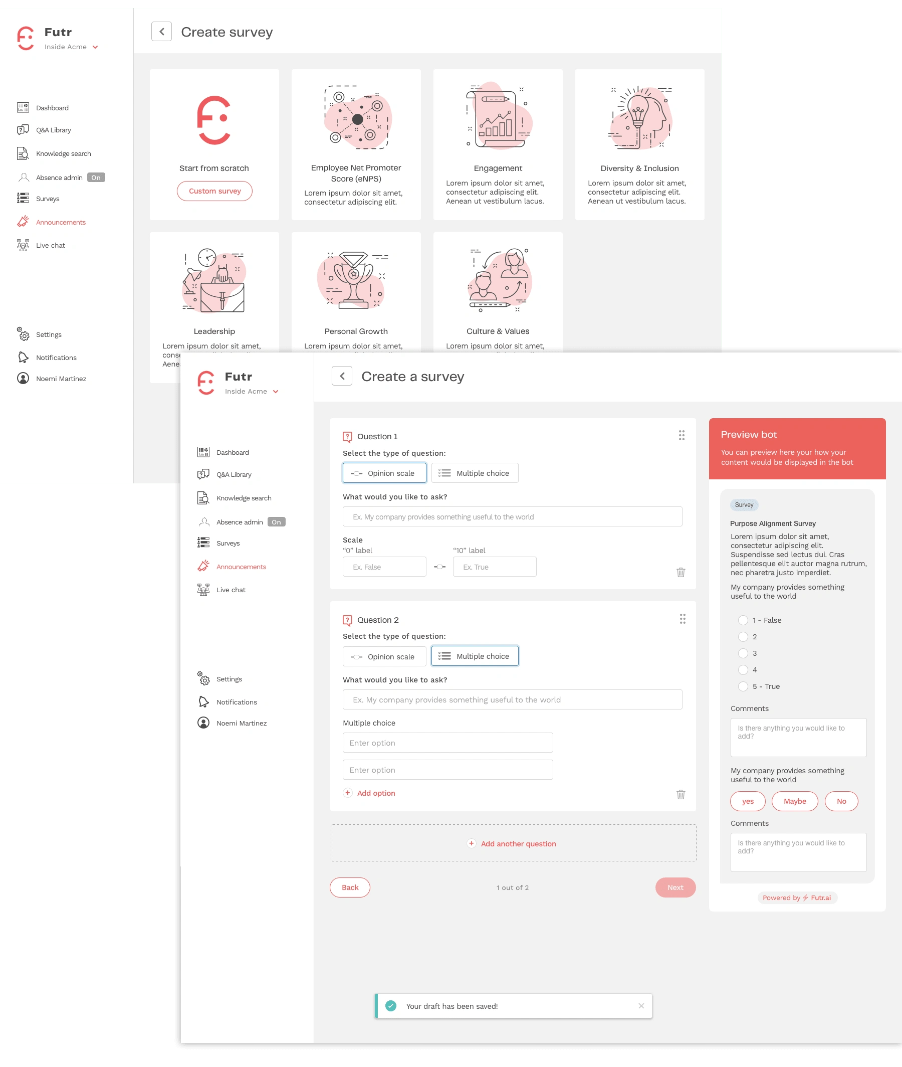 Futr. - Survey creation