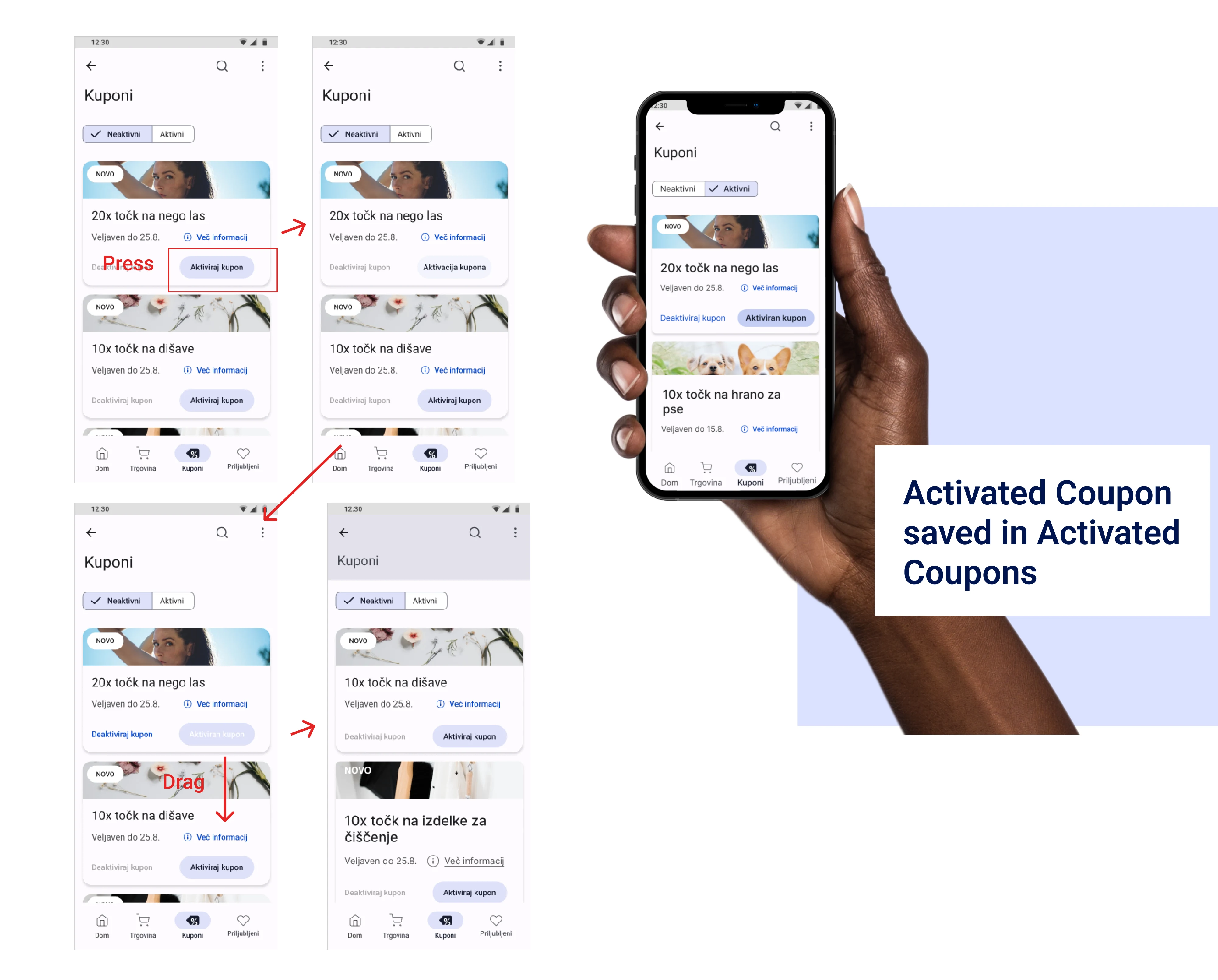 simplified and more organized overview over coupons