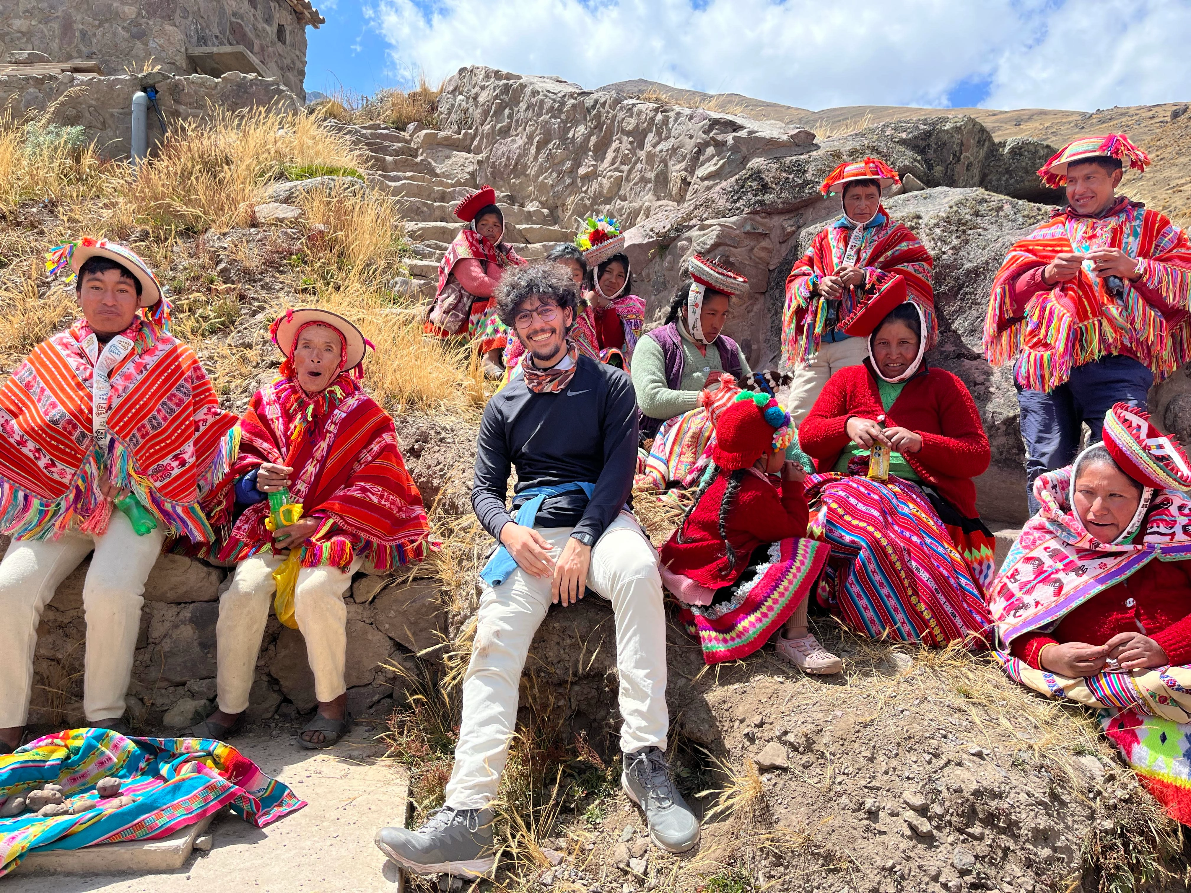 In Peru, having lunch with native communities