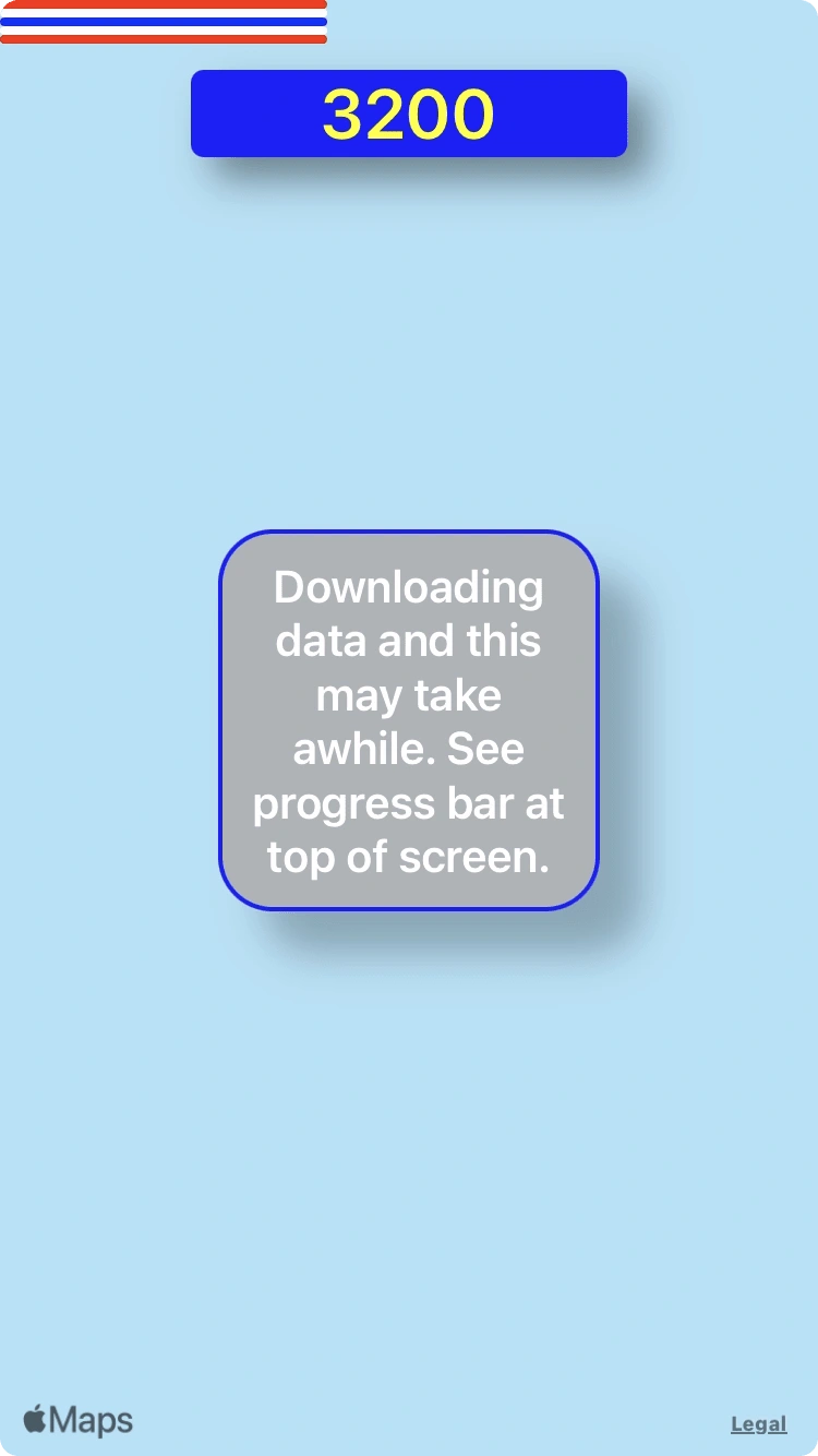 Screenshot of the loading screen on the Blue Badge Parking app.