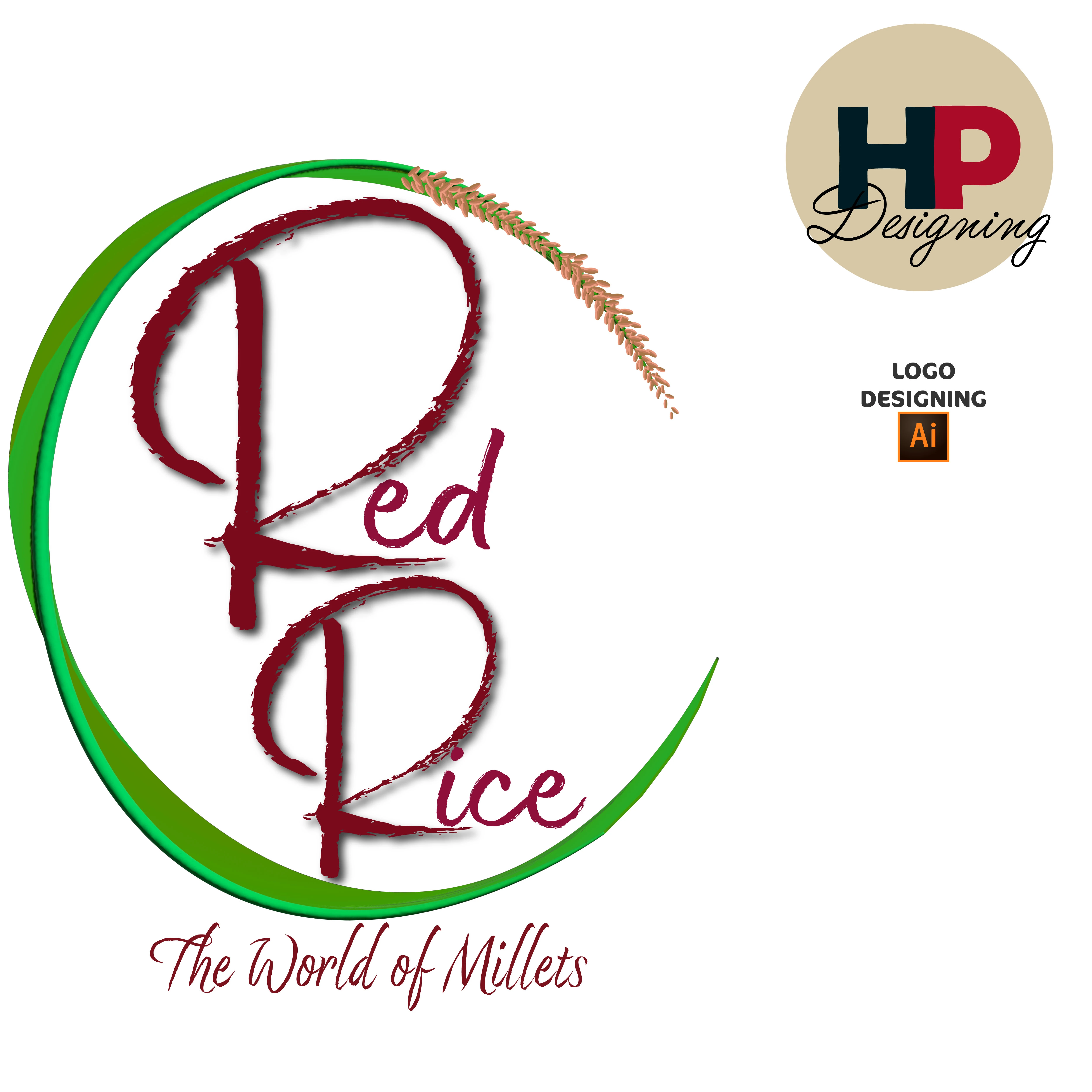 Logo Designing for Red Rice - The rice and millet brand