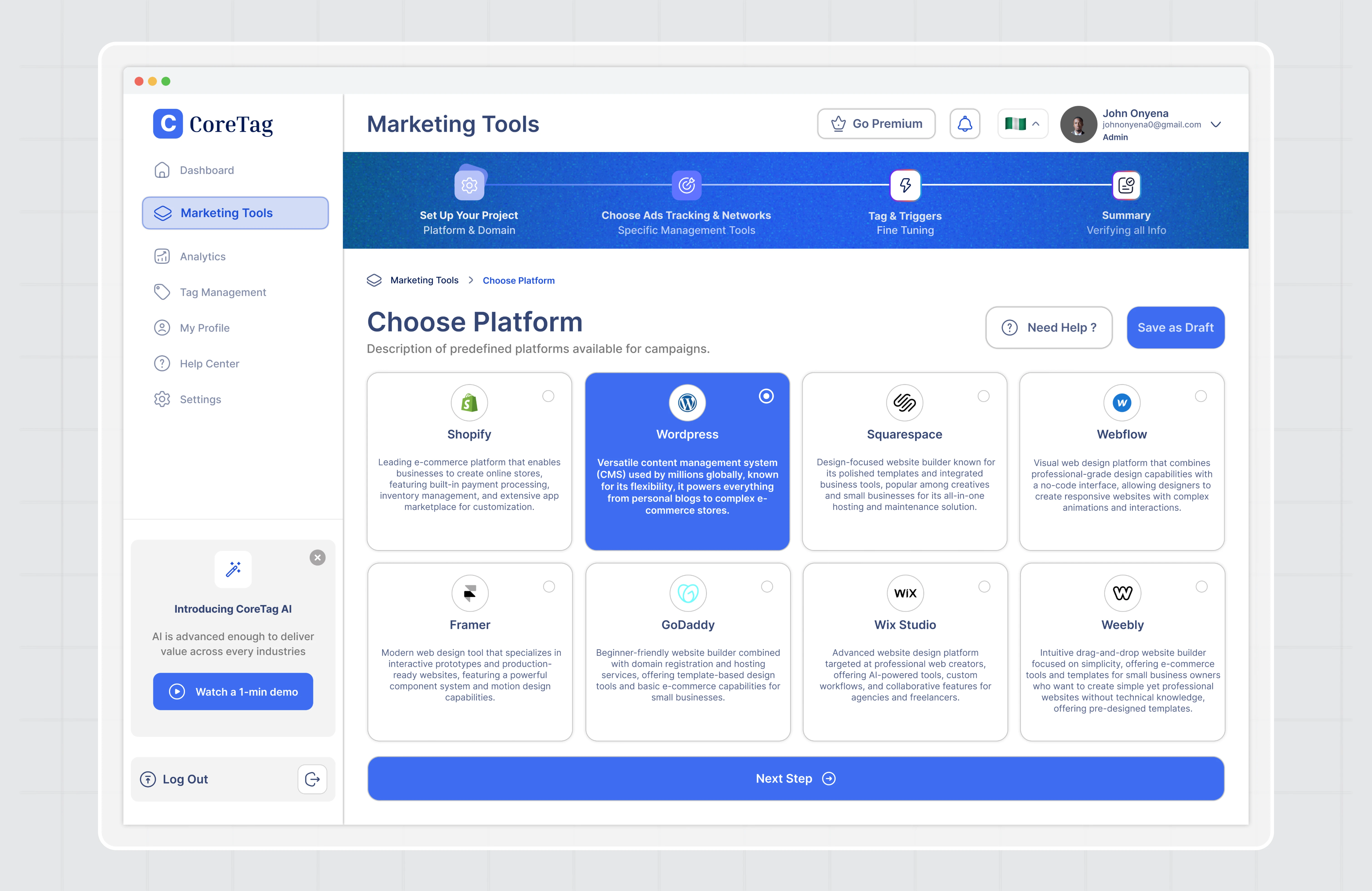 Seamless Multi-Channel Marketing
Easily select your preferred ad platform and integrate campaigns across different channels with a single click.