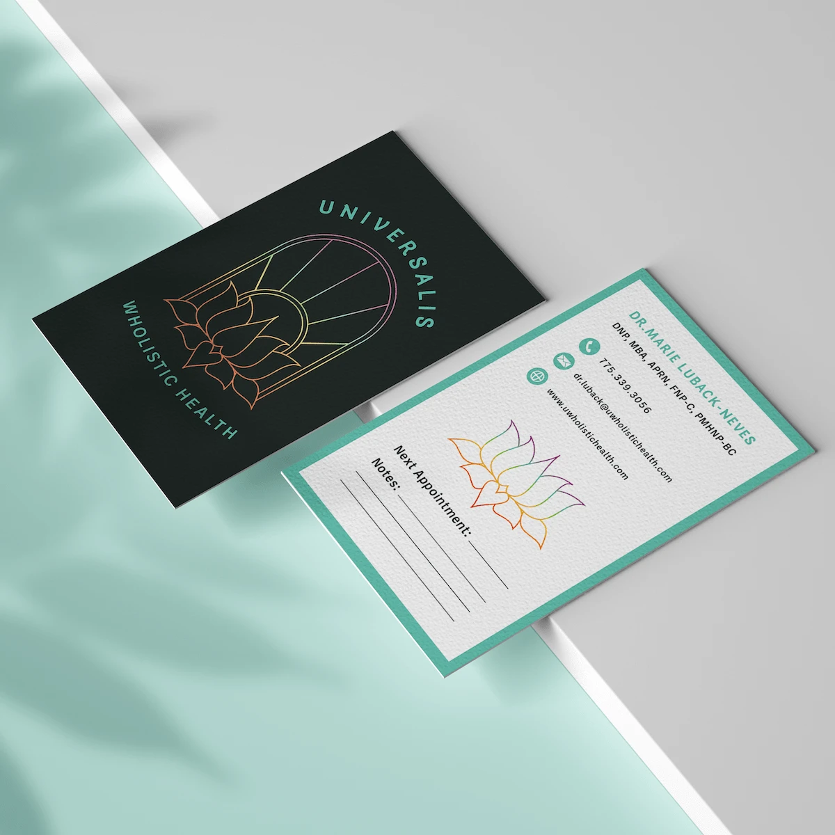 Business Card Design for Universalis Wholistic Health