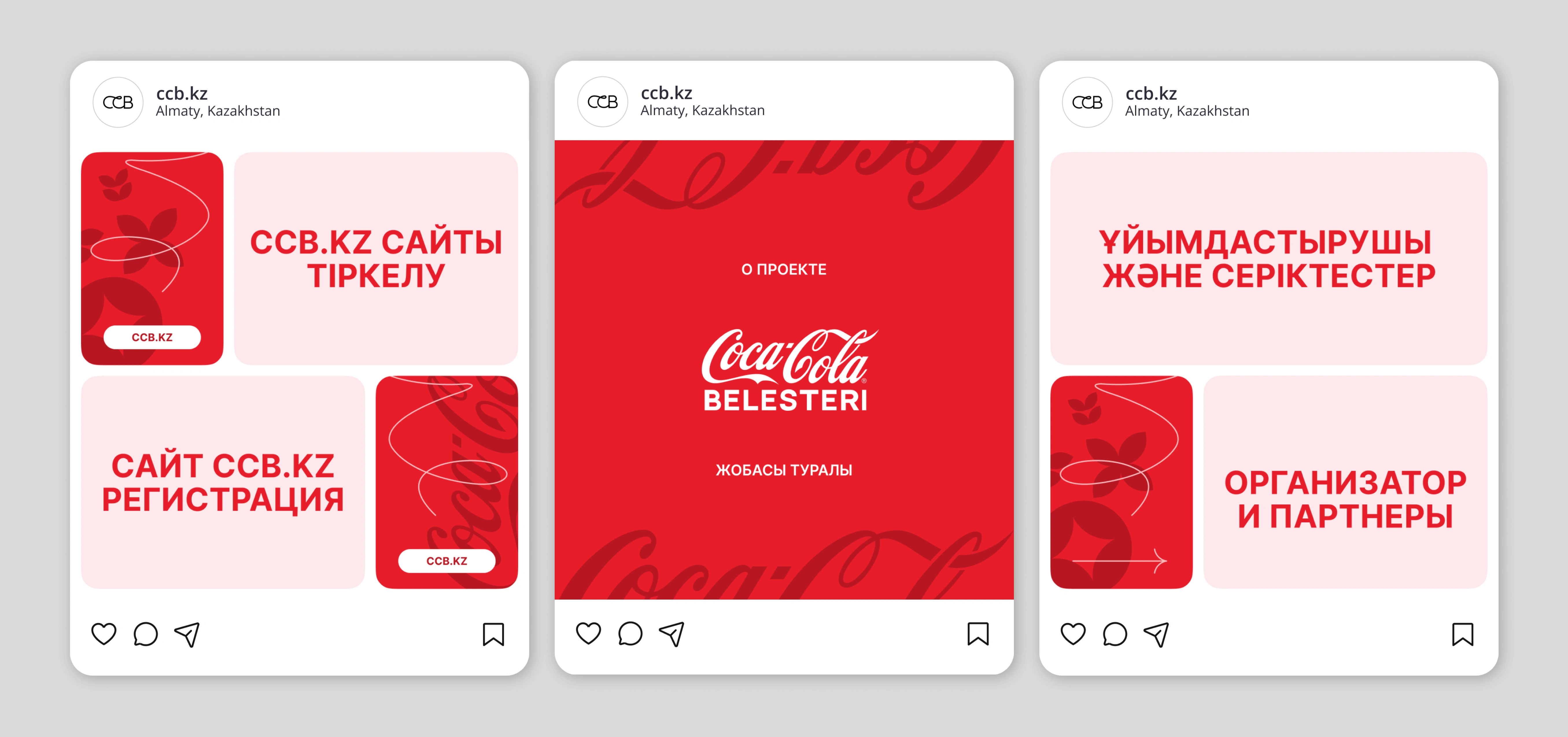 Instagram posts designed for the CCB project