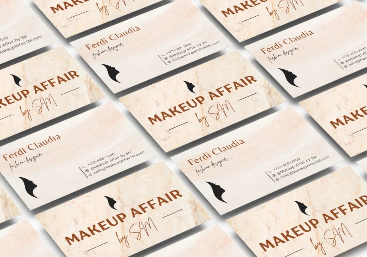 Makeup Affair QR Code Business Card - Mockup 1 