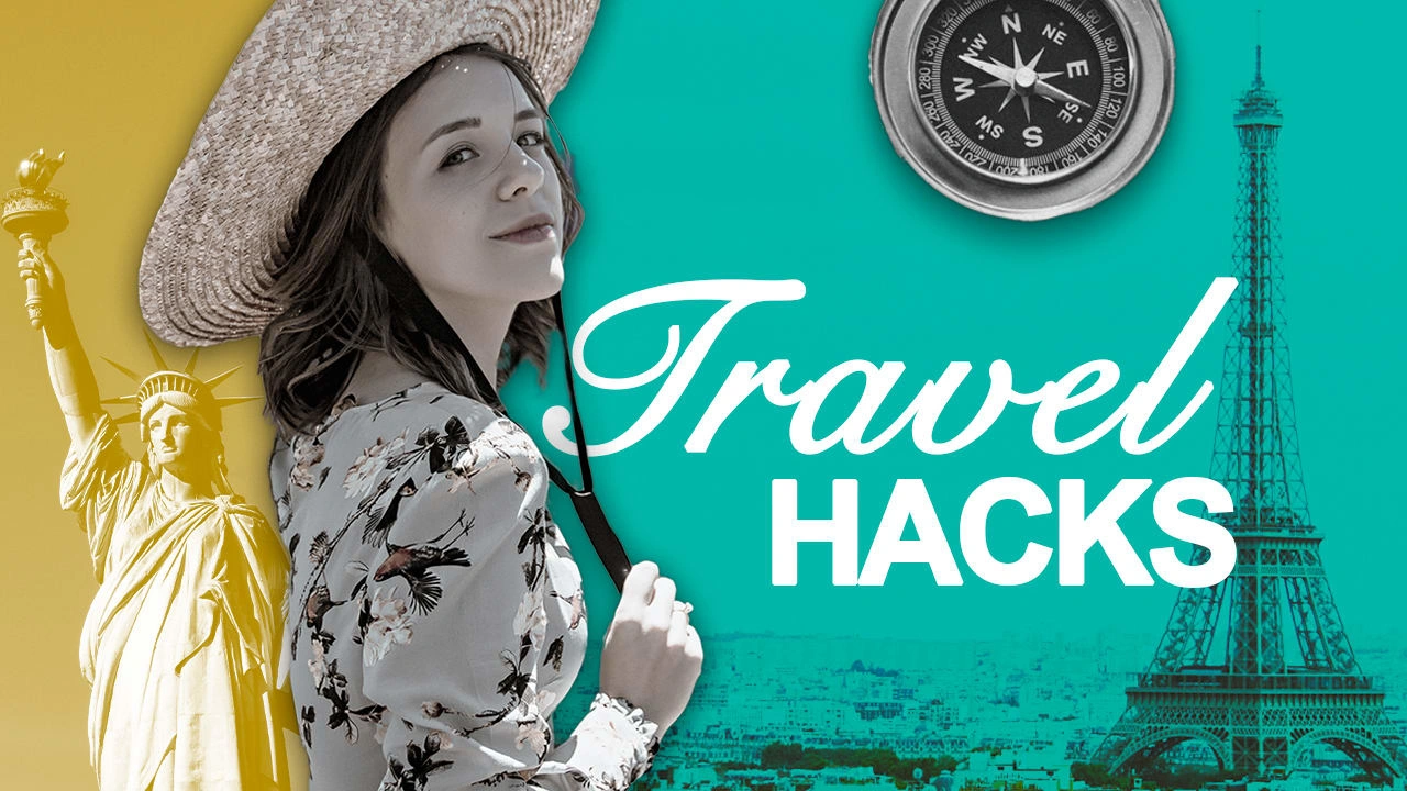 'Travel Hacks' Thumbnail design 1