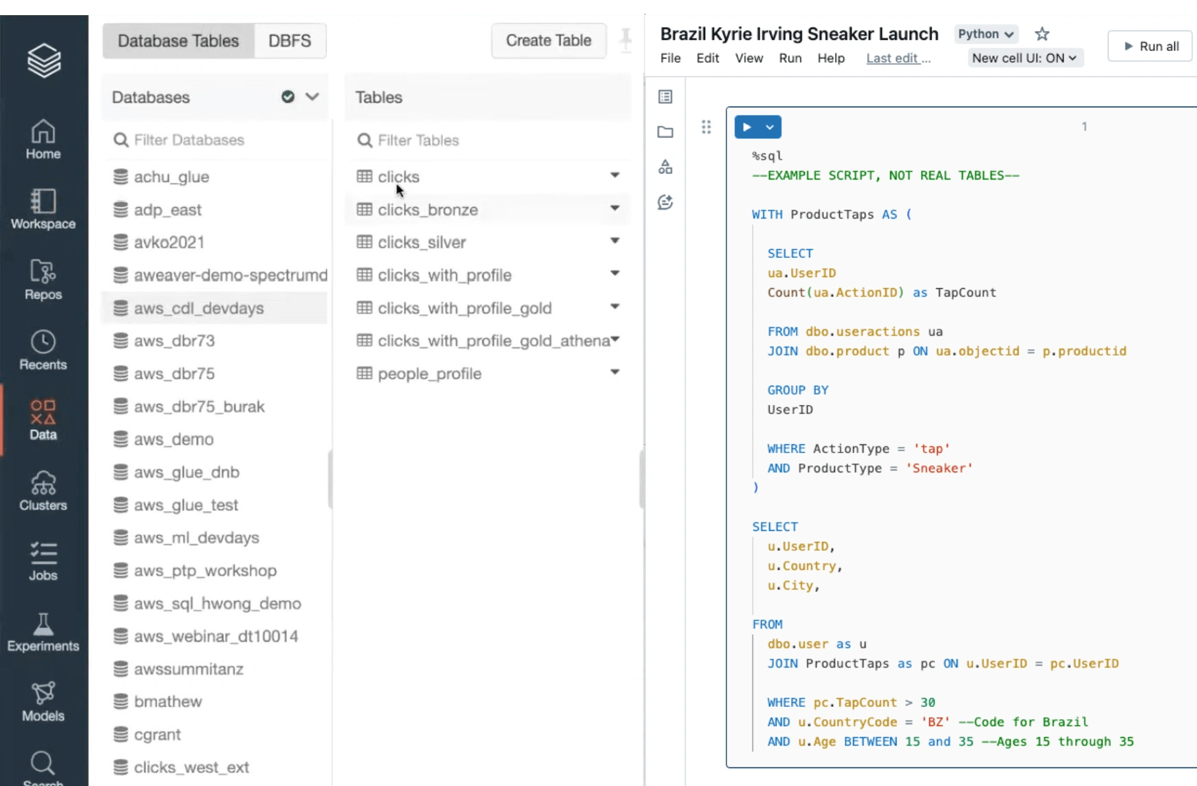 Sample SQL Query From Analysis