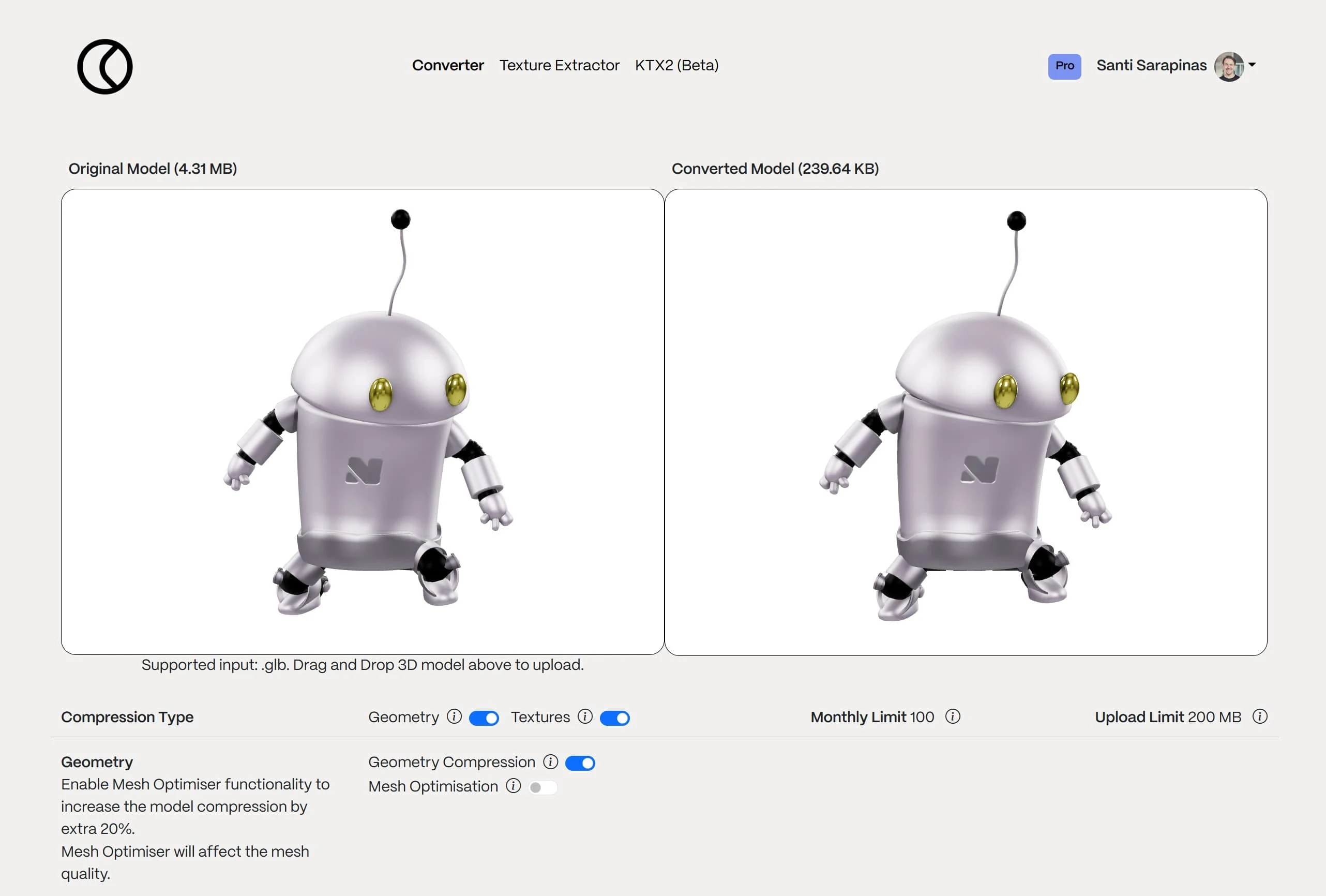 Optimization of the 3D Assets with Objectverse Converter