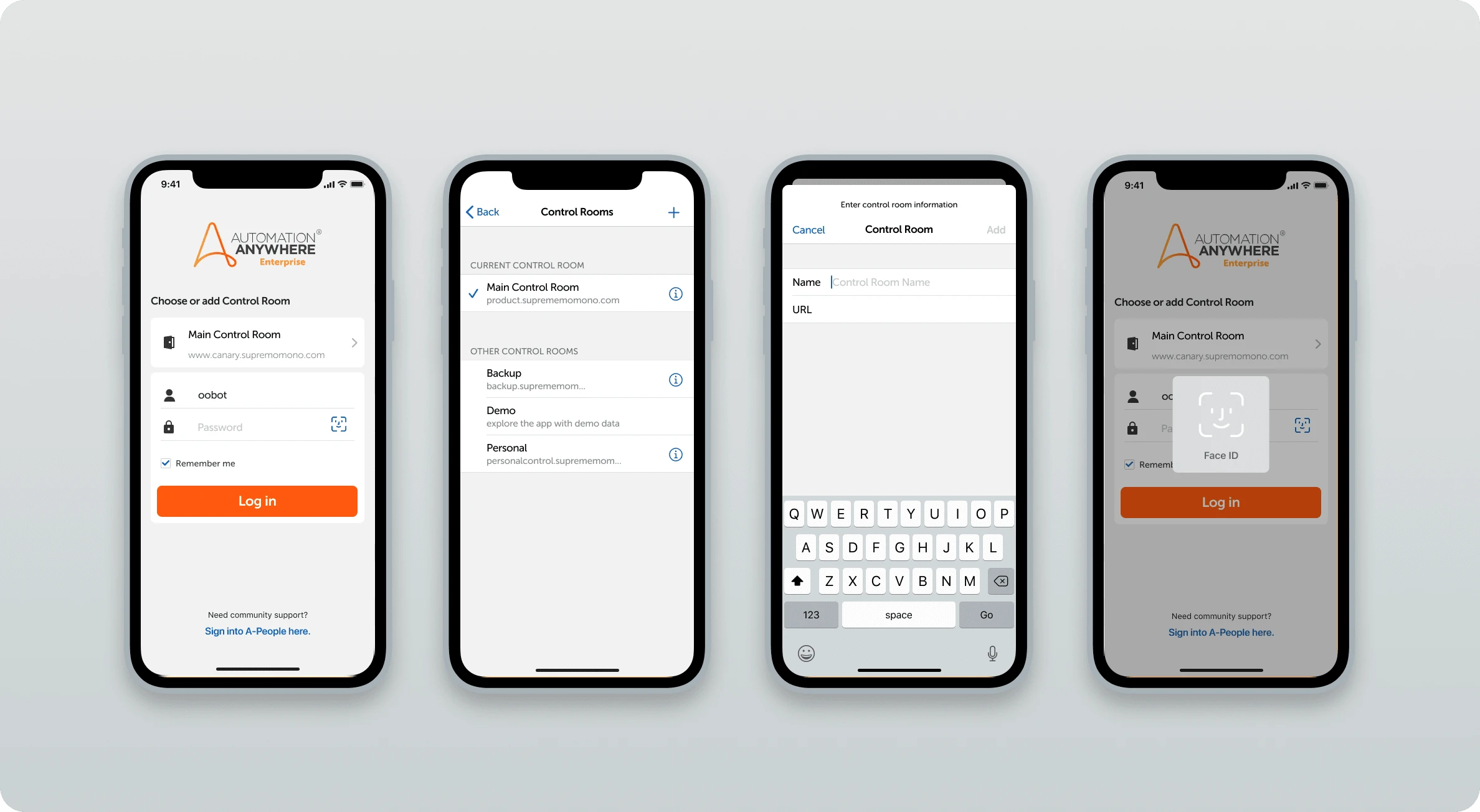 Login flow that allows users to enter different URLs because of different API endpoints for on-premises customers