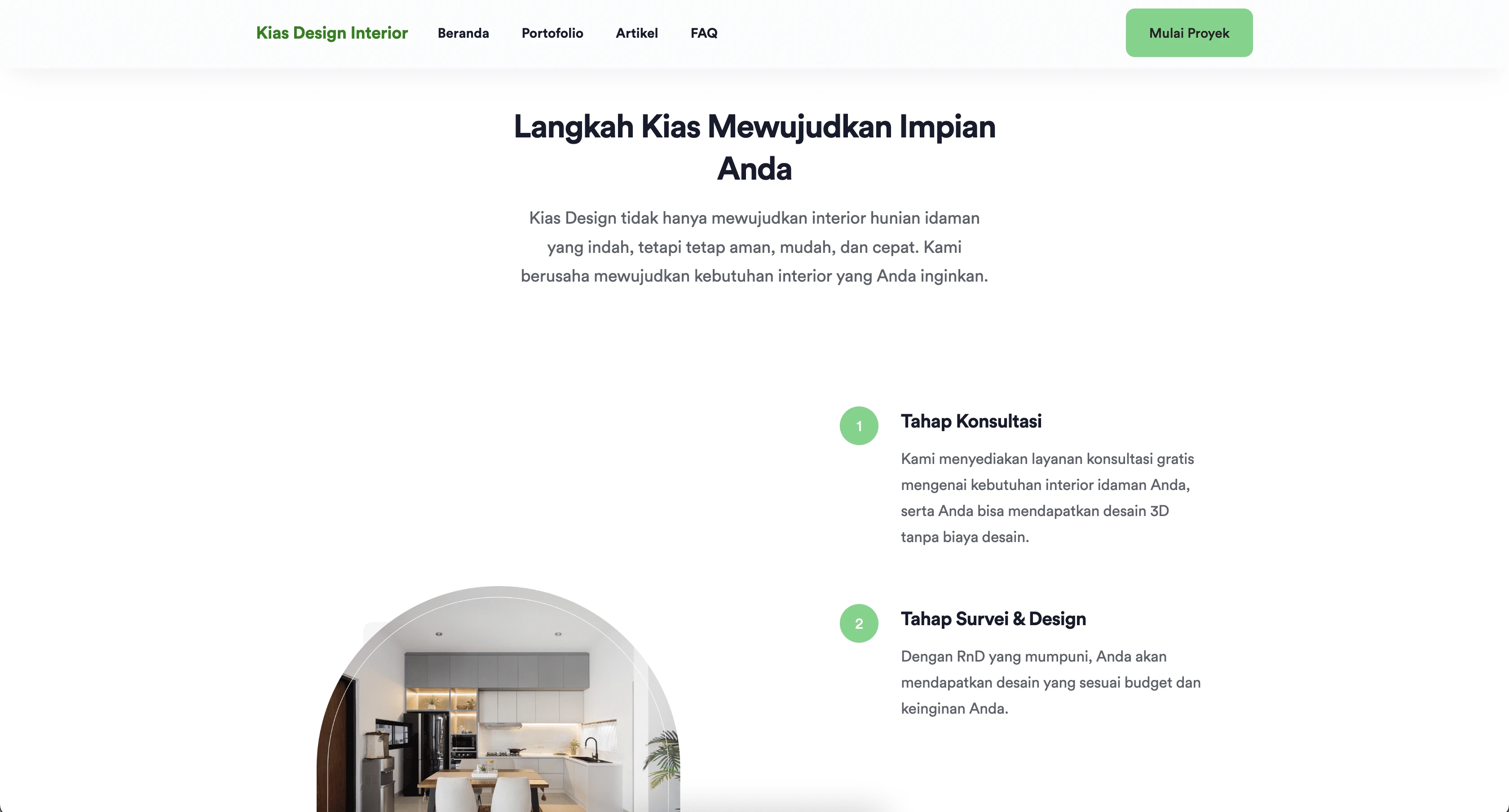 Kias Design Interior Landing Page - Interface view 2
